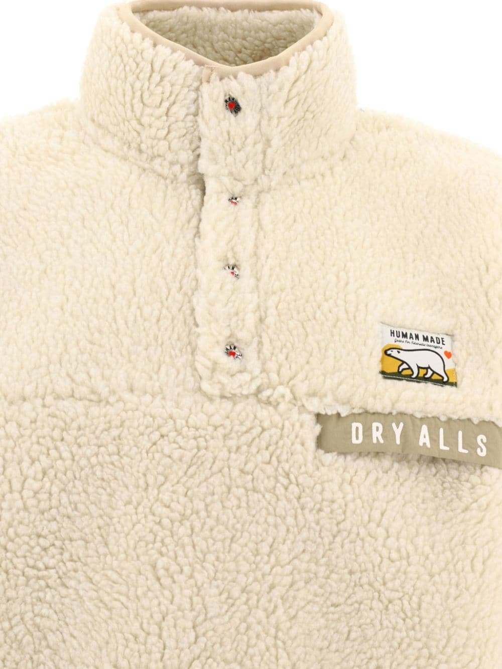 embroidered-logo high neck jacket - 3