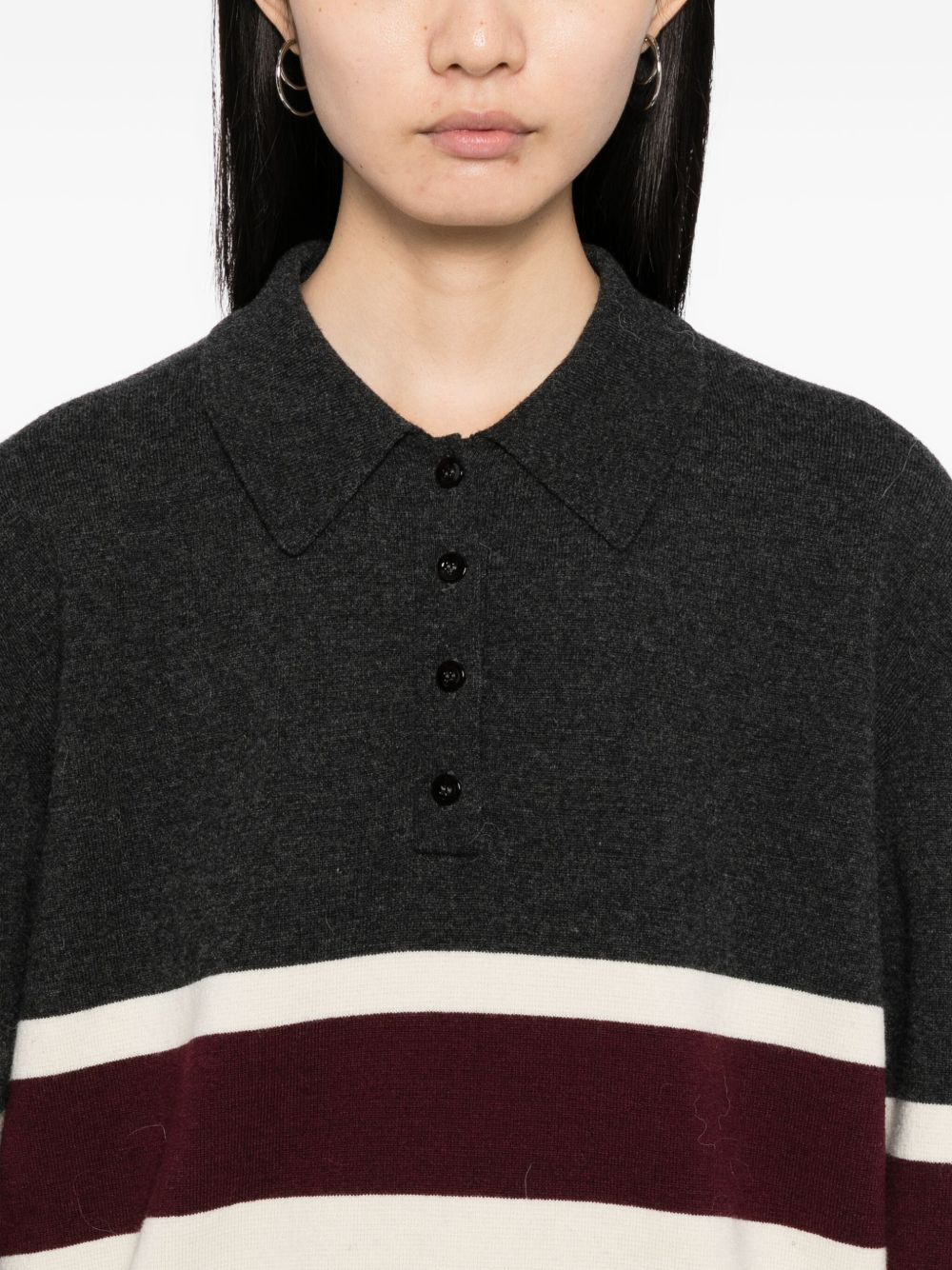 striped polo top - 5