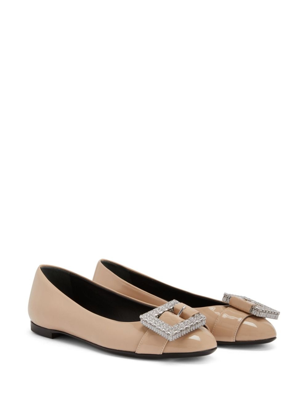 buckle-detail leather balarina shoes - 2