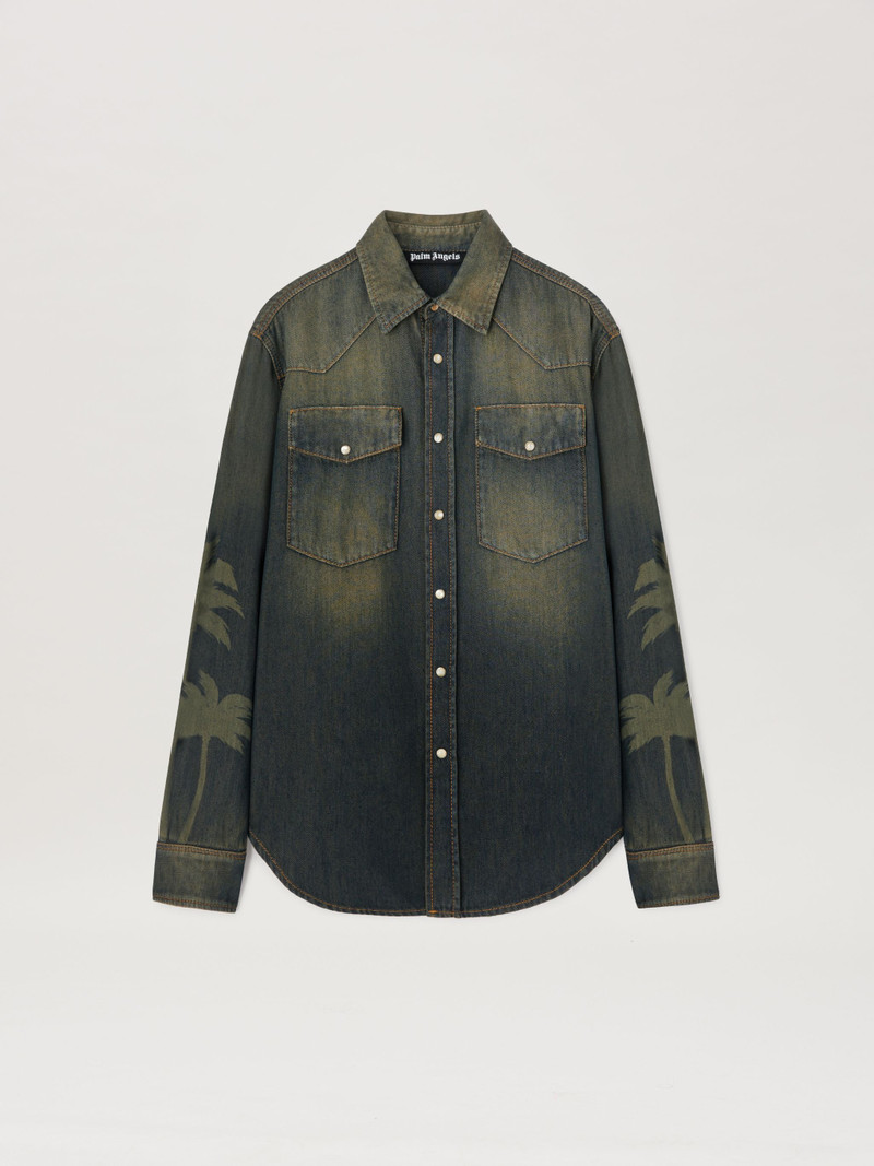 구부려진 로고 Tartan 셔츠 1