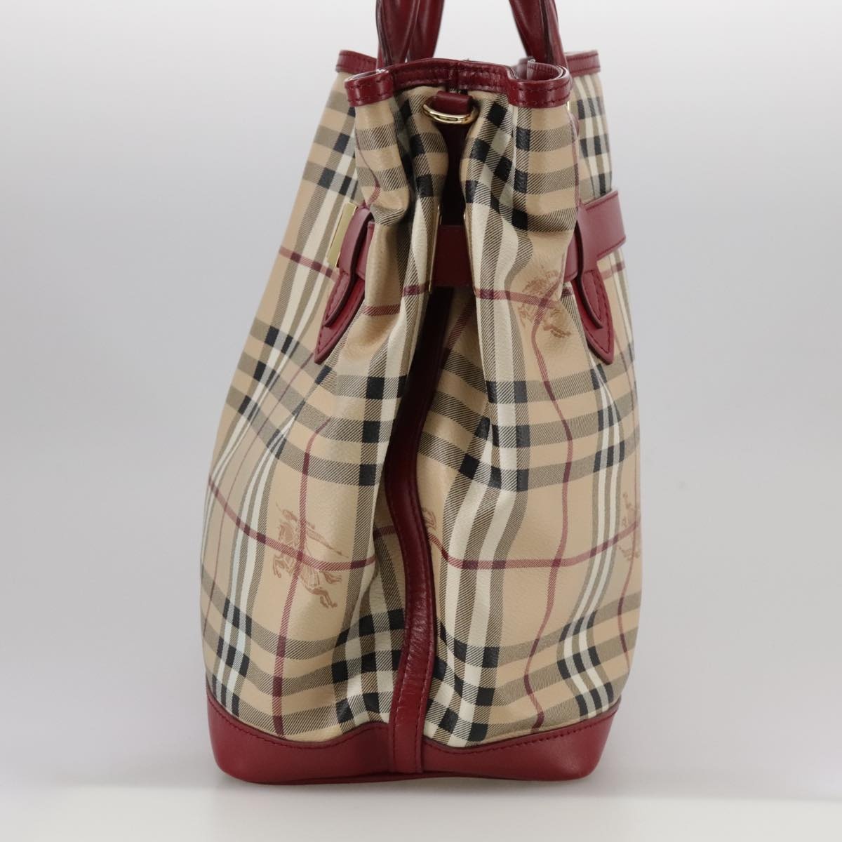 Burberry Nova Check Tote Bag Pvc Leather Beige - 3