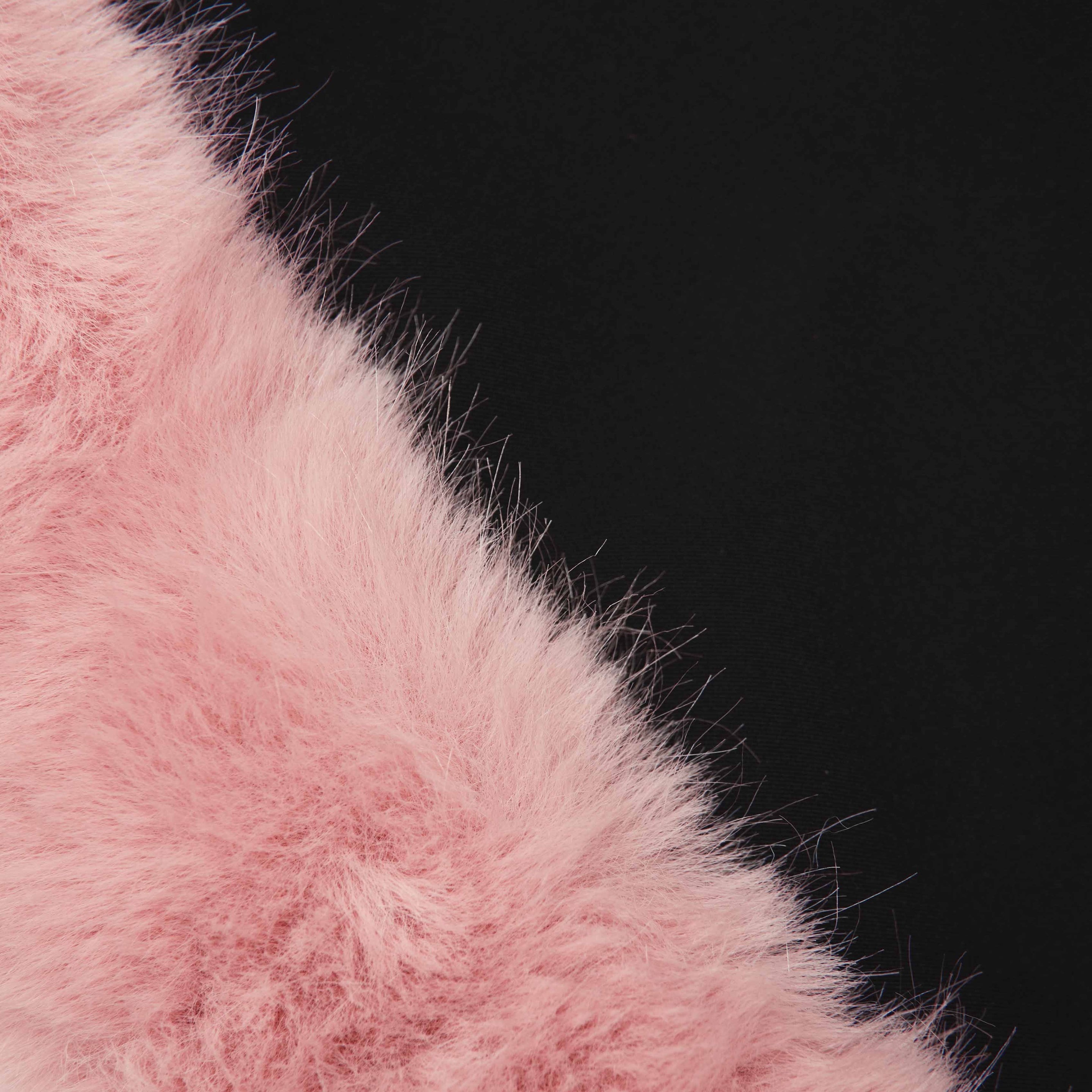 Black Crepe Fur Hem Mini Dress - 5