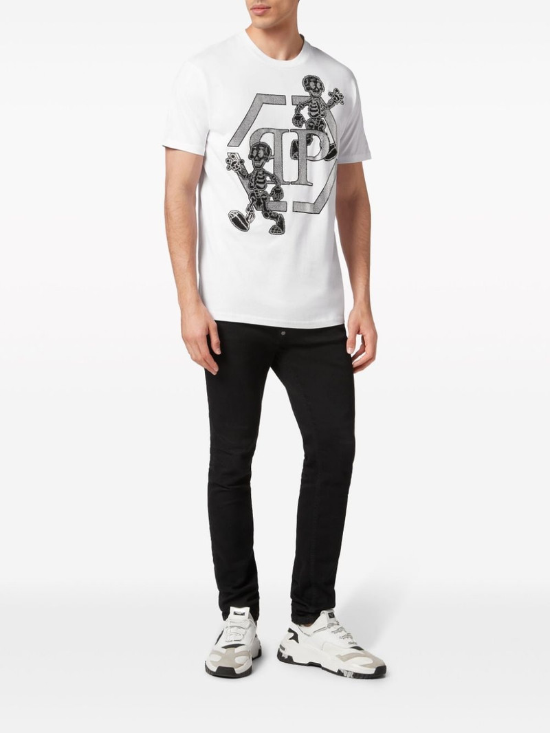 PHILIPP PLEIN Skeleton embellished cotton T-shirt outlook