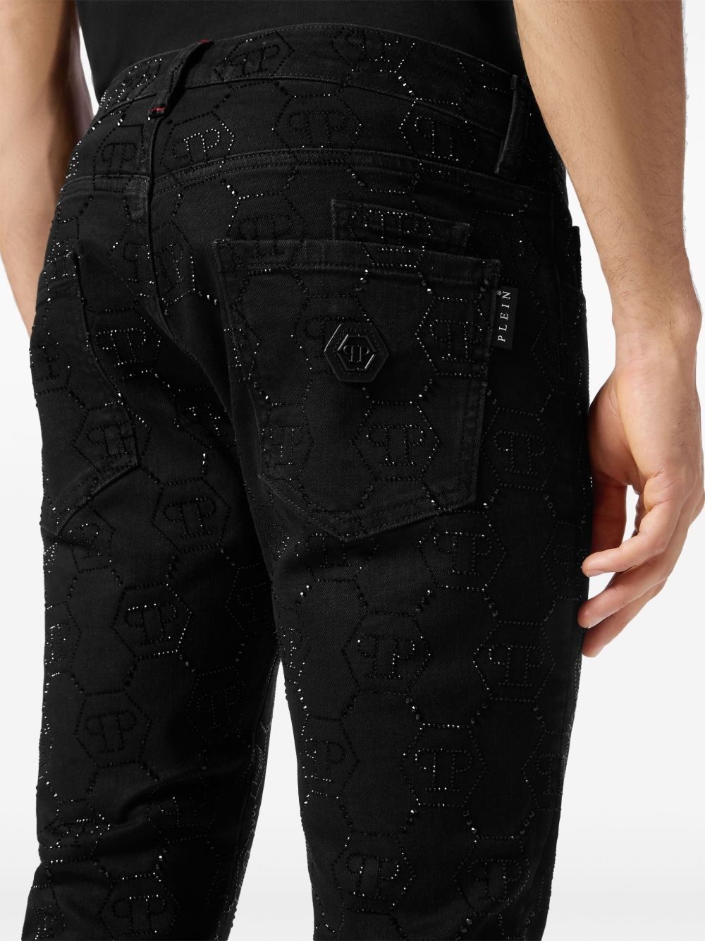 rhinestone-embellished jeans - 4