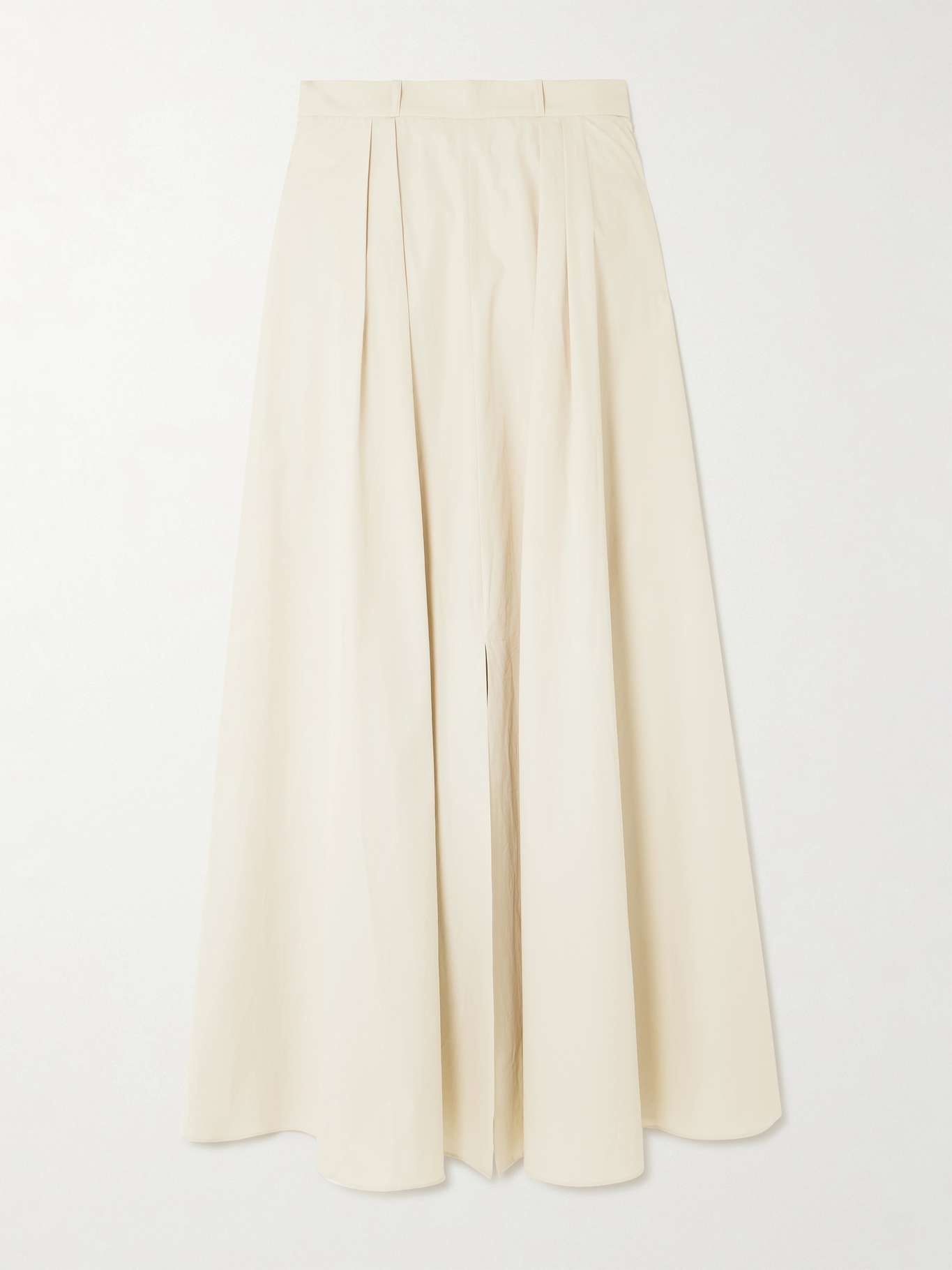 Strapless pleated cotton-poplin maxi dress - 1