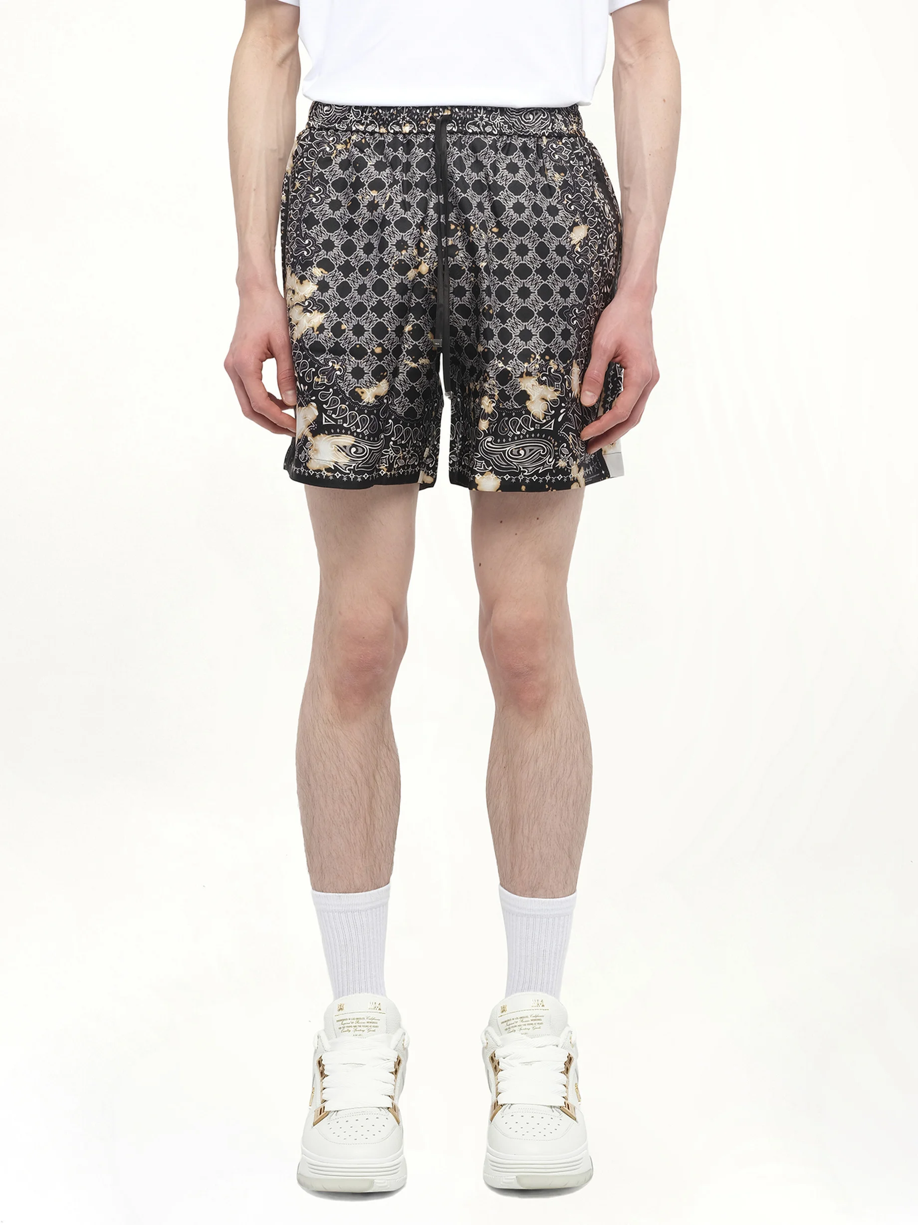 Bleach Bandana Silk Shorts in Black - 1