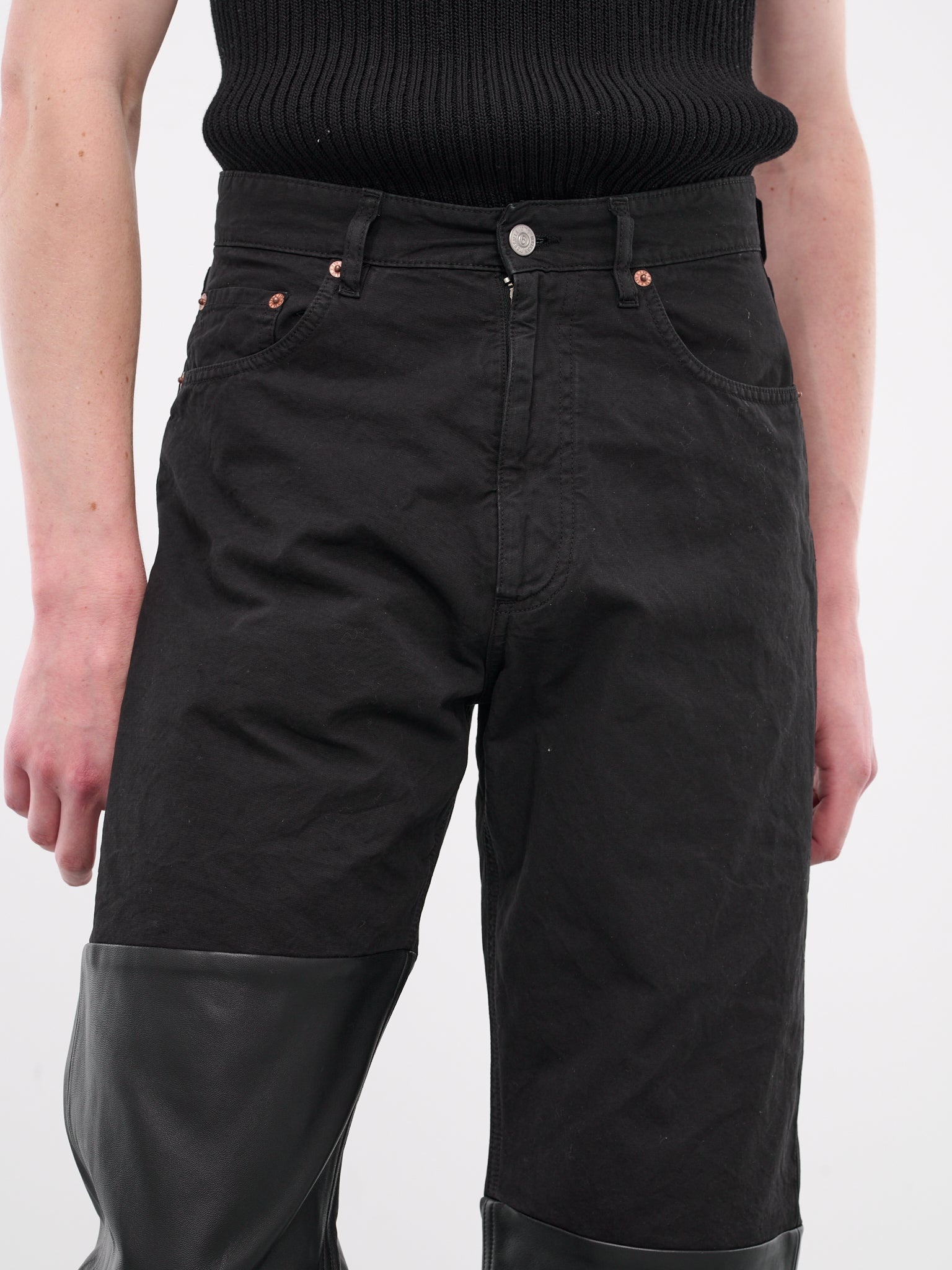 Mixed-Material Trousers - 5