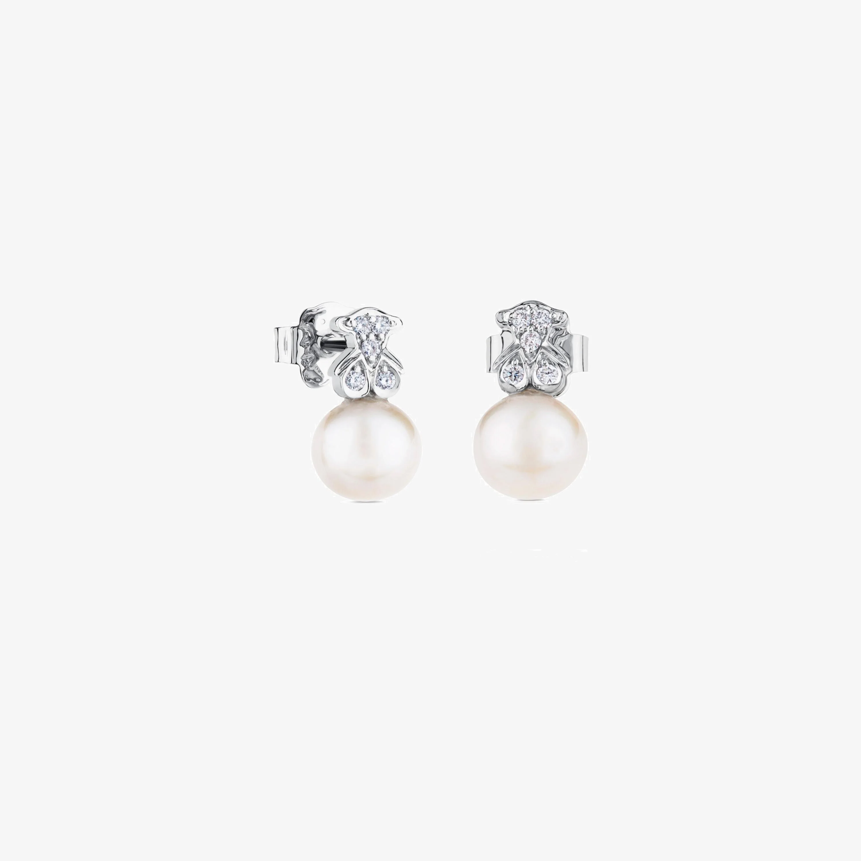 18K white gold Puppies Earrings - 1