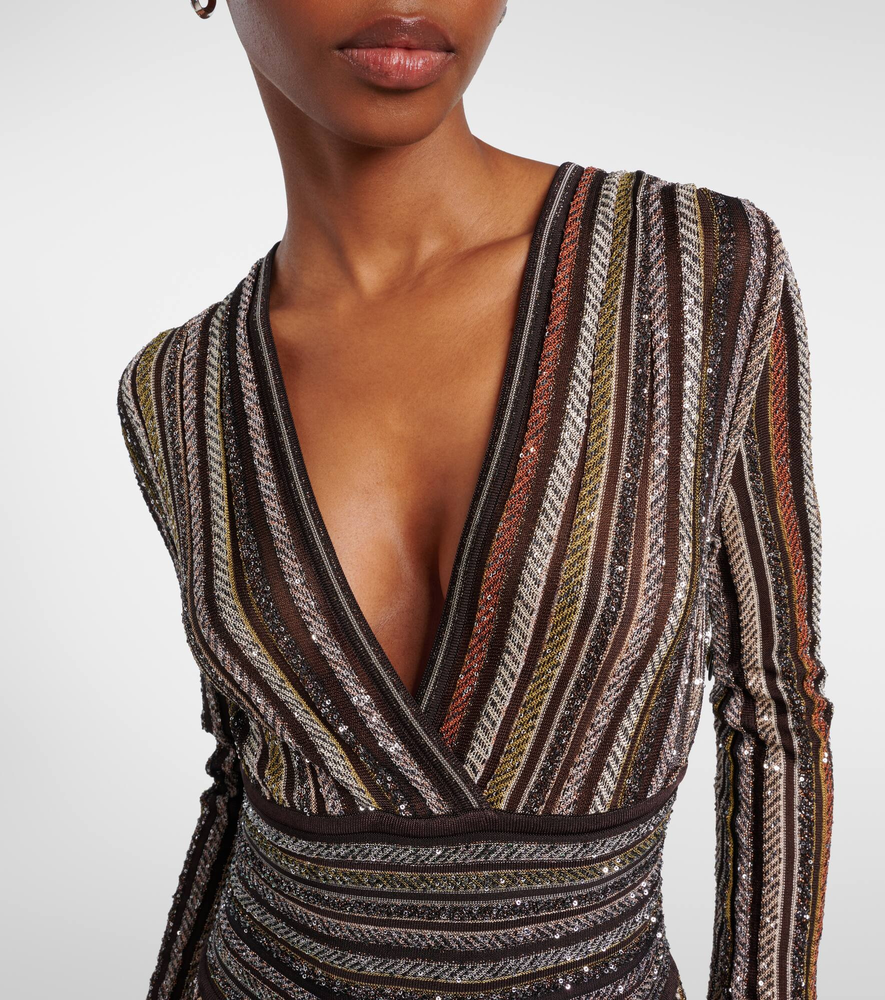 Sequined striped gown - 4