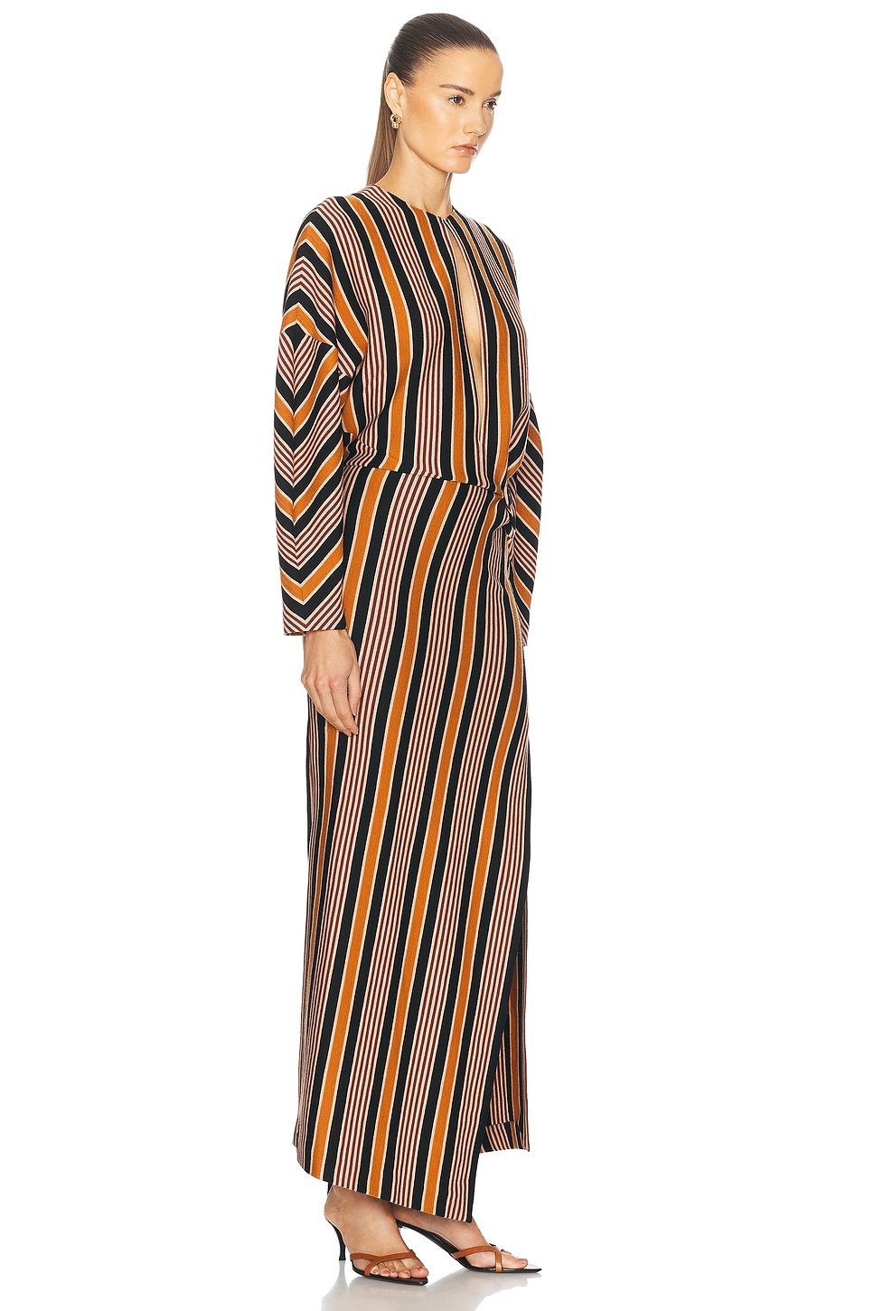 Striped Knit Long Dress - 2
