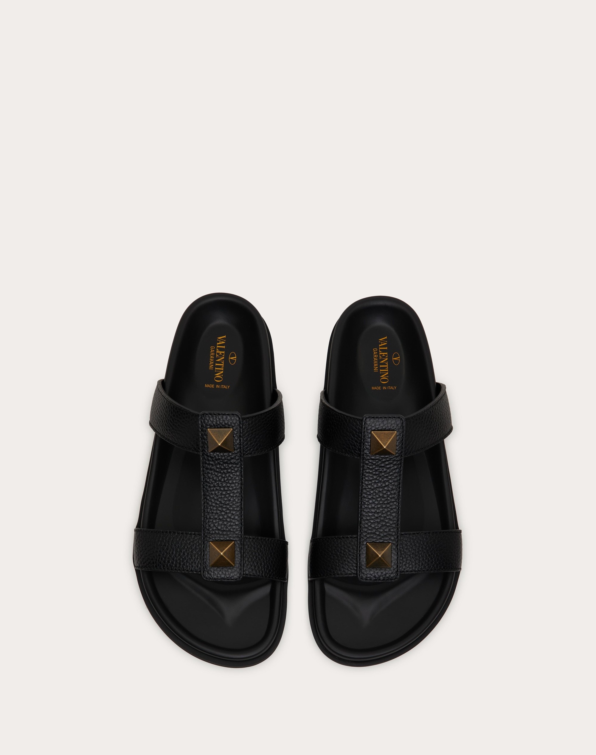 ROMAN STUD SLIDE SANDAL IN ELK-PRINT CALFSKIN - 4