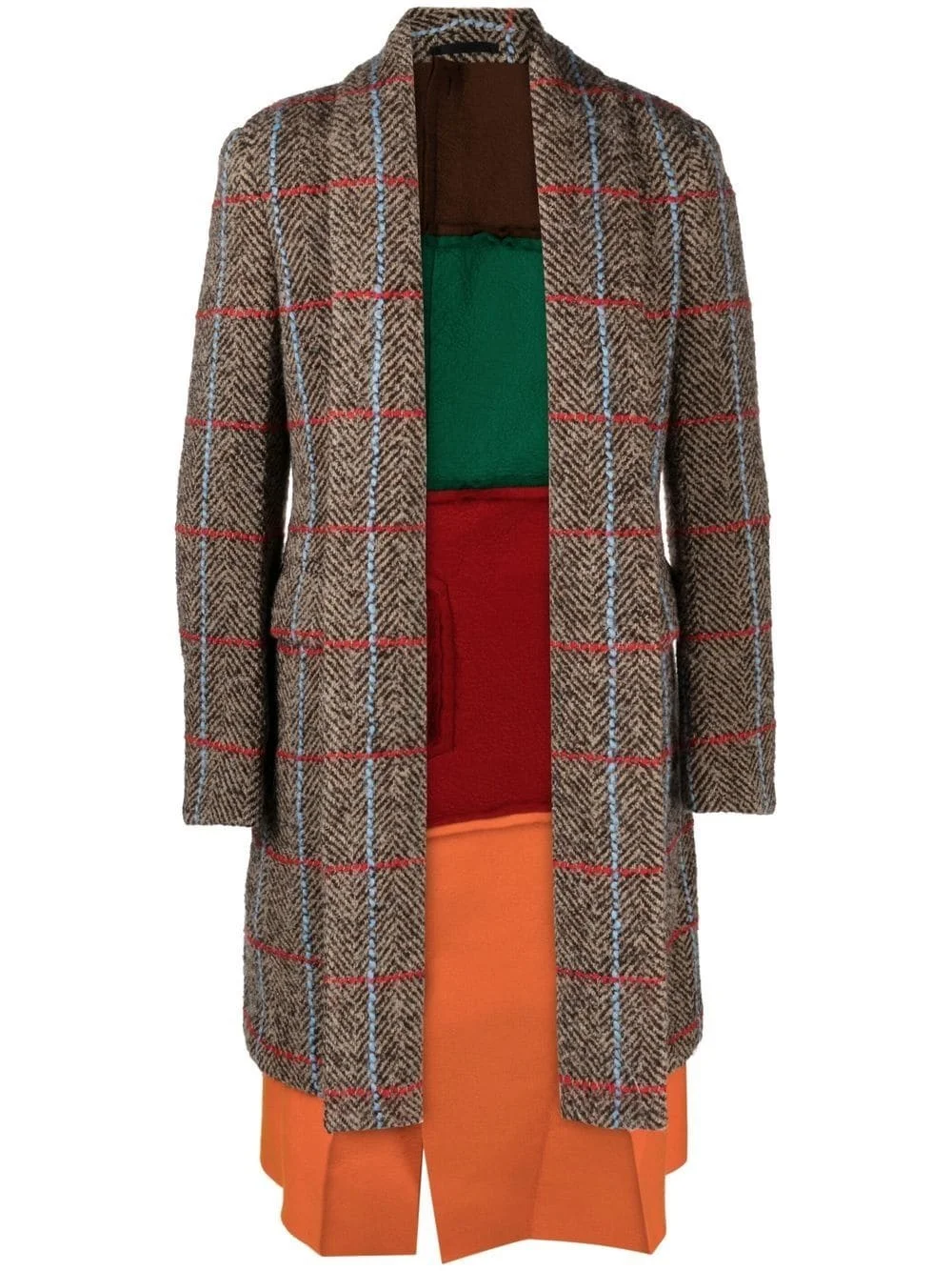 herringbone tweed 뒤집을 수 있는 overcoat - 1