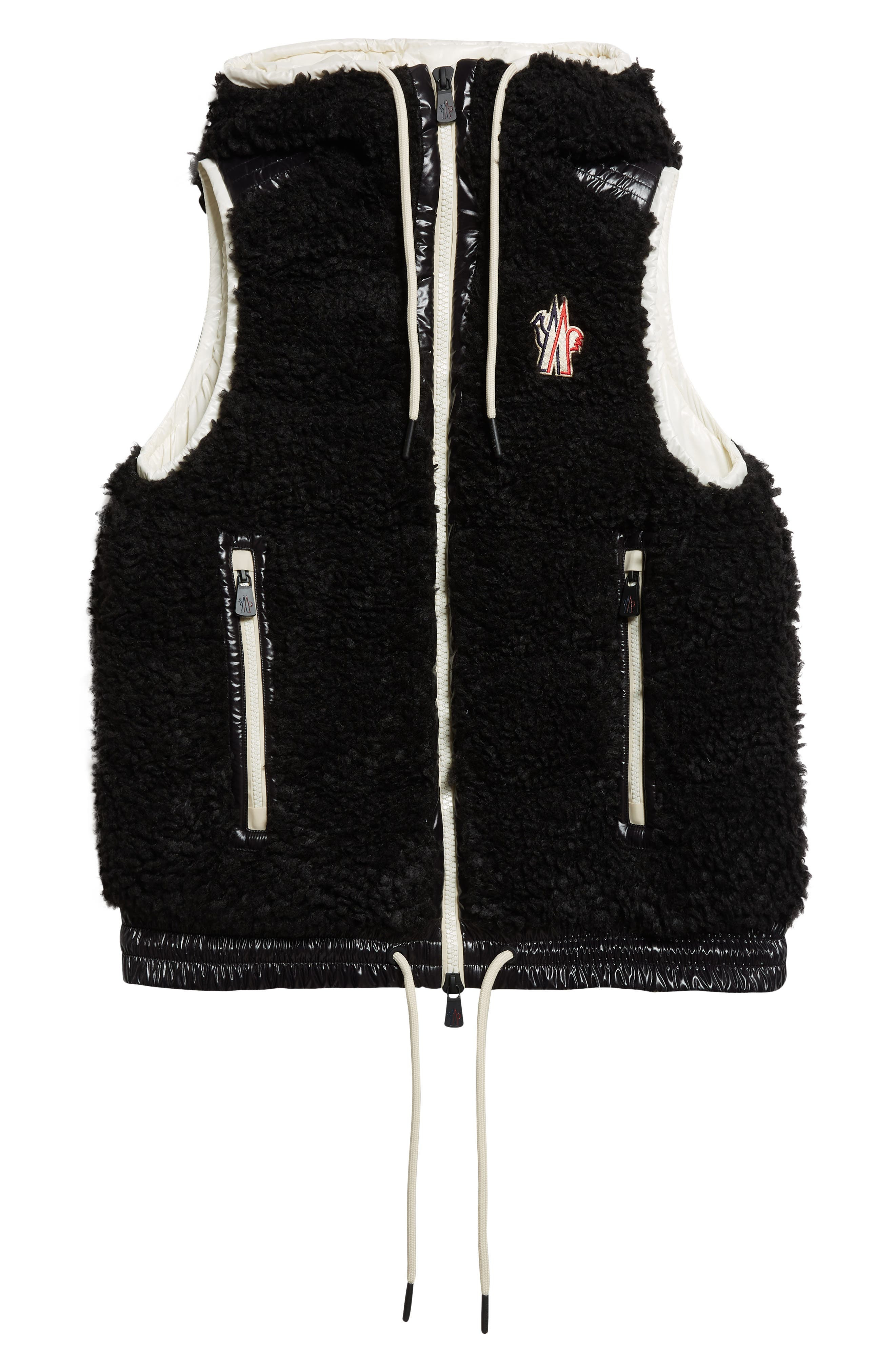 Moncler Grenoble Faux Shearling Hooded Down Vest in Black at Nordstrom - 7