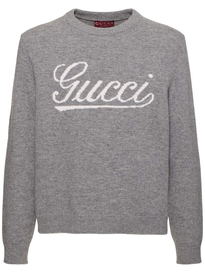 Gucci logo wool knit sweater - 1