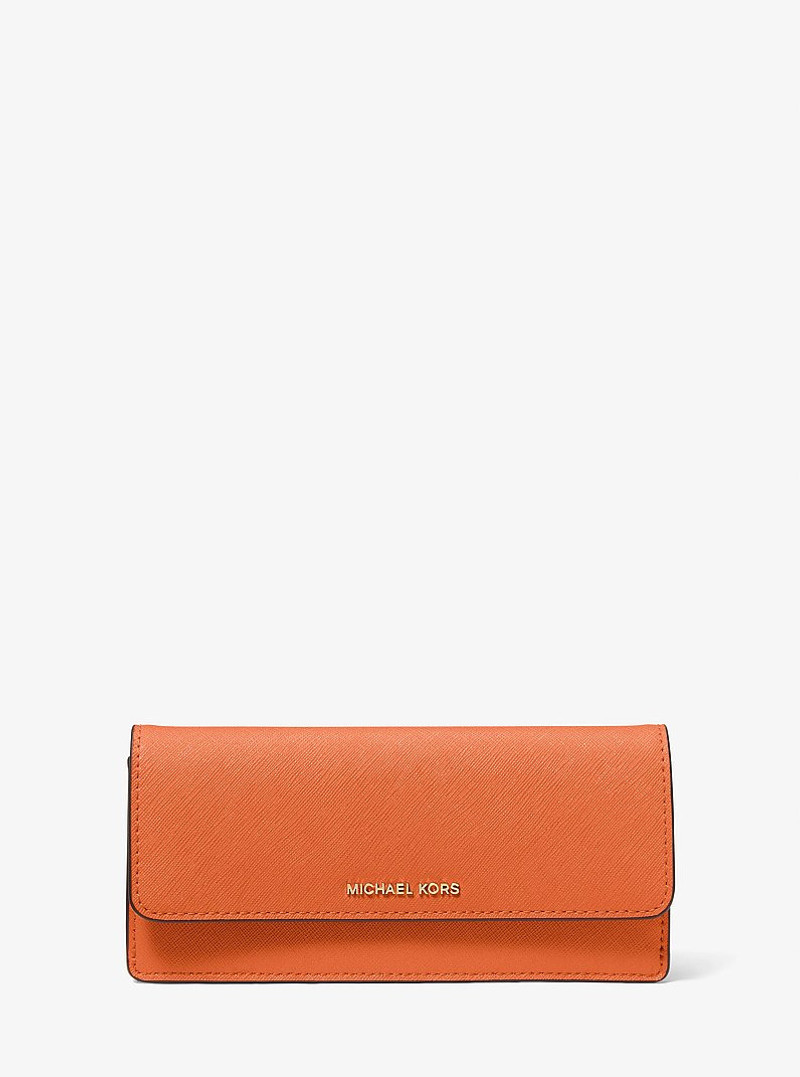 Jet Set Large Saffiano Leather Snap-Front Wallet 1
