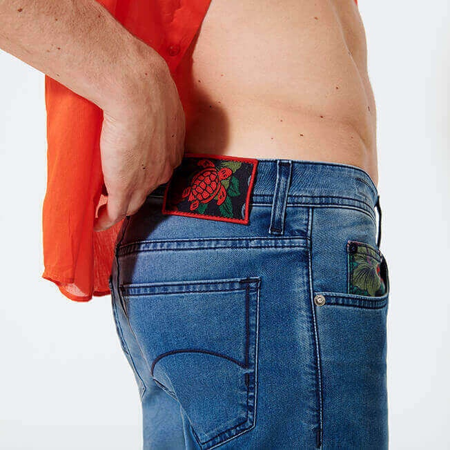 Men Jeans Tropical Turtles - 7