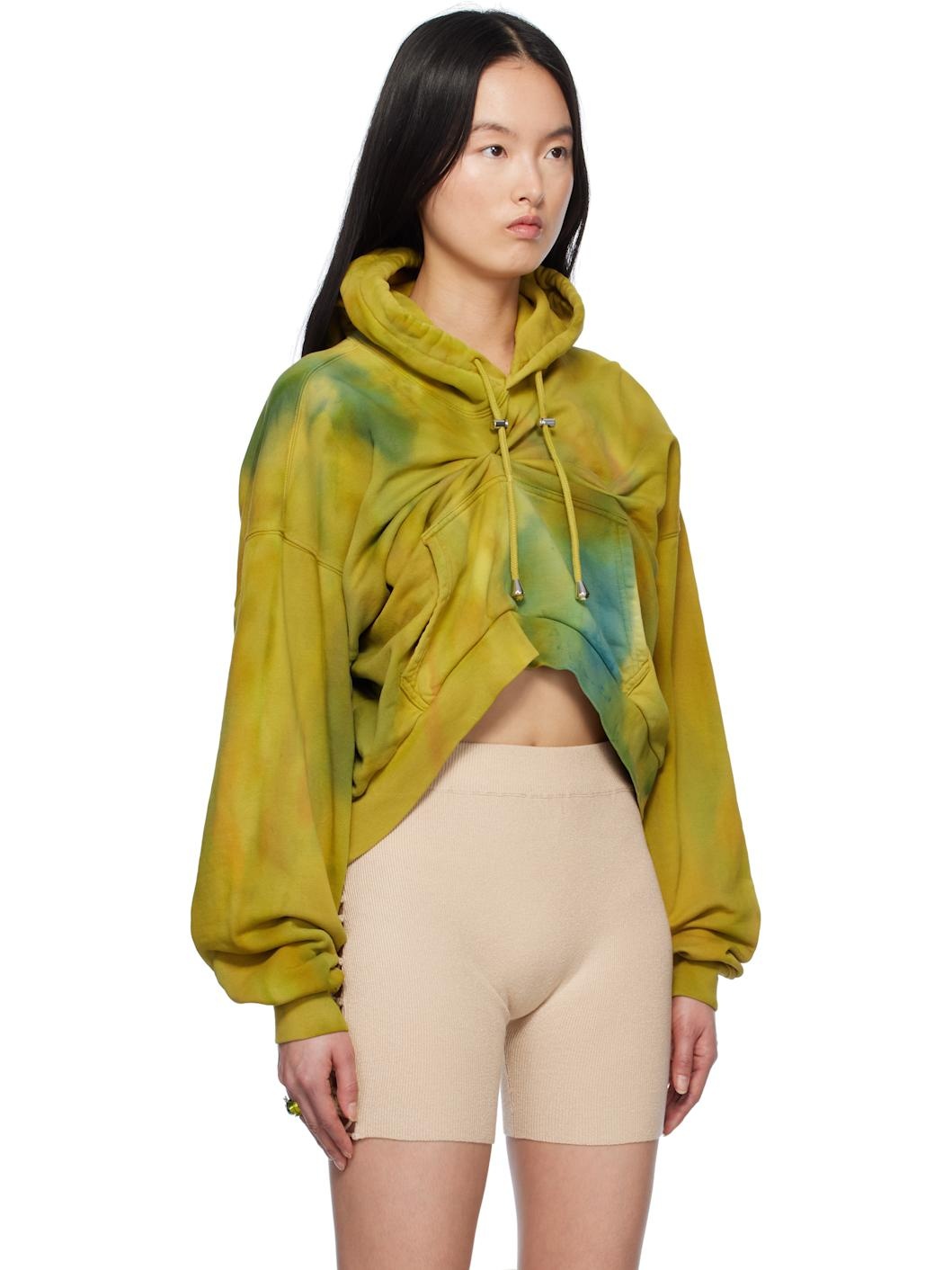 Khaki Draped Hoodie - 2