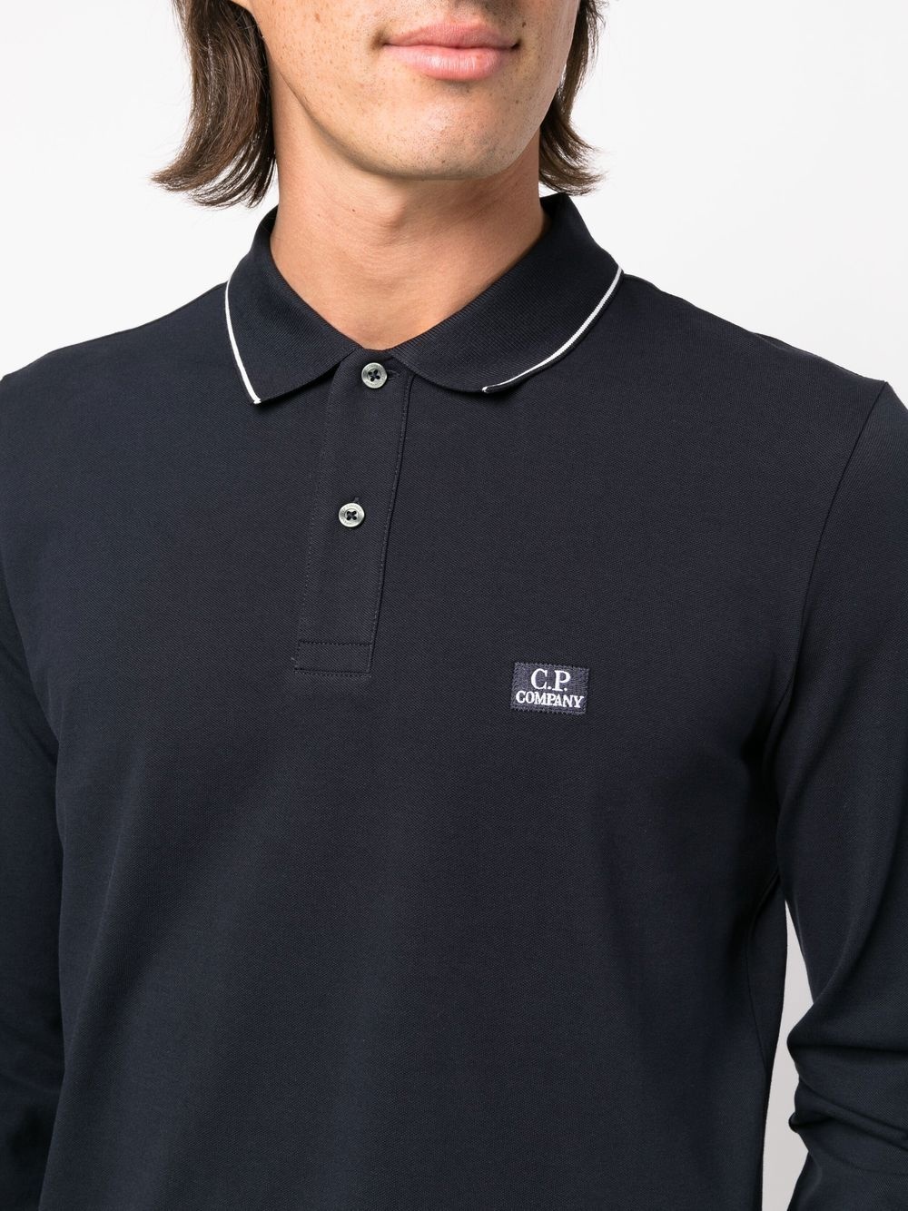 logo-patch long-sleeve polo shirt - 5