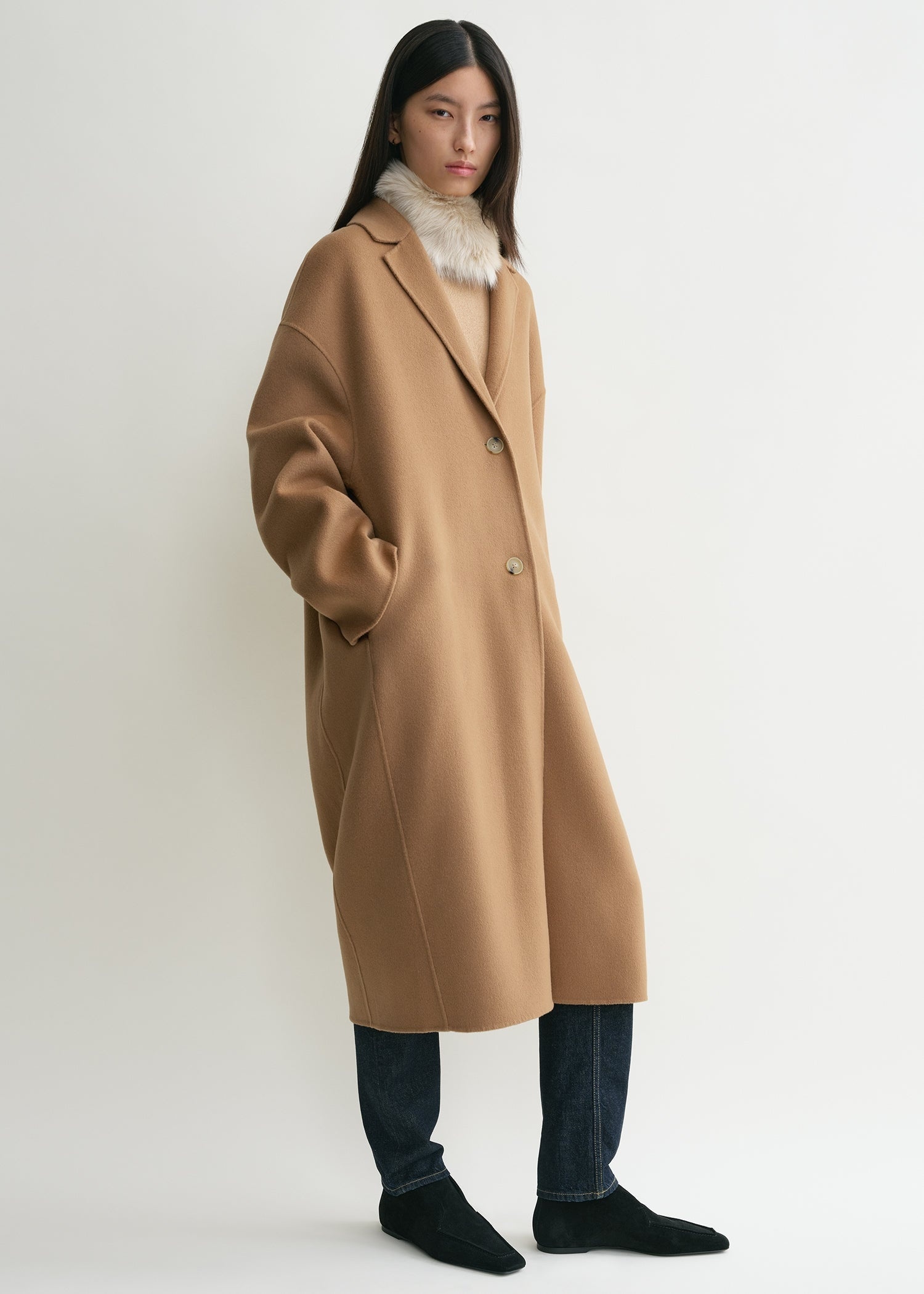 Doublé cocoon coat camel - 3