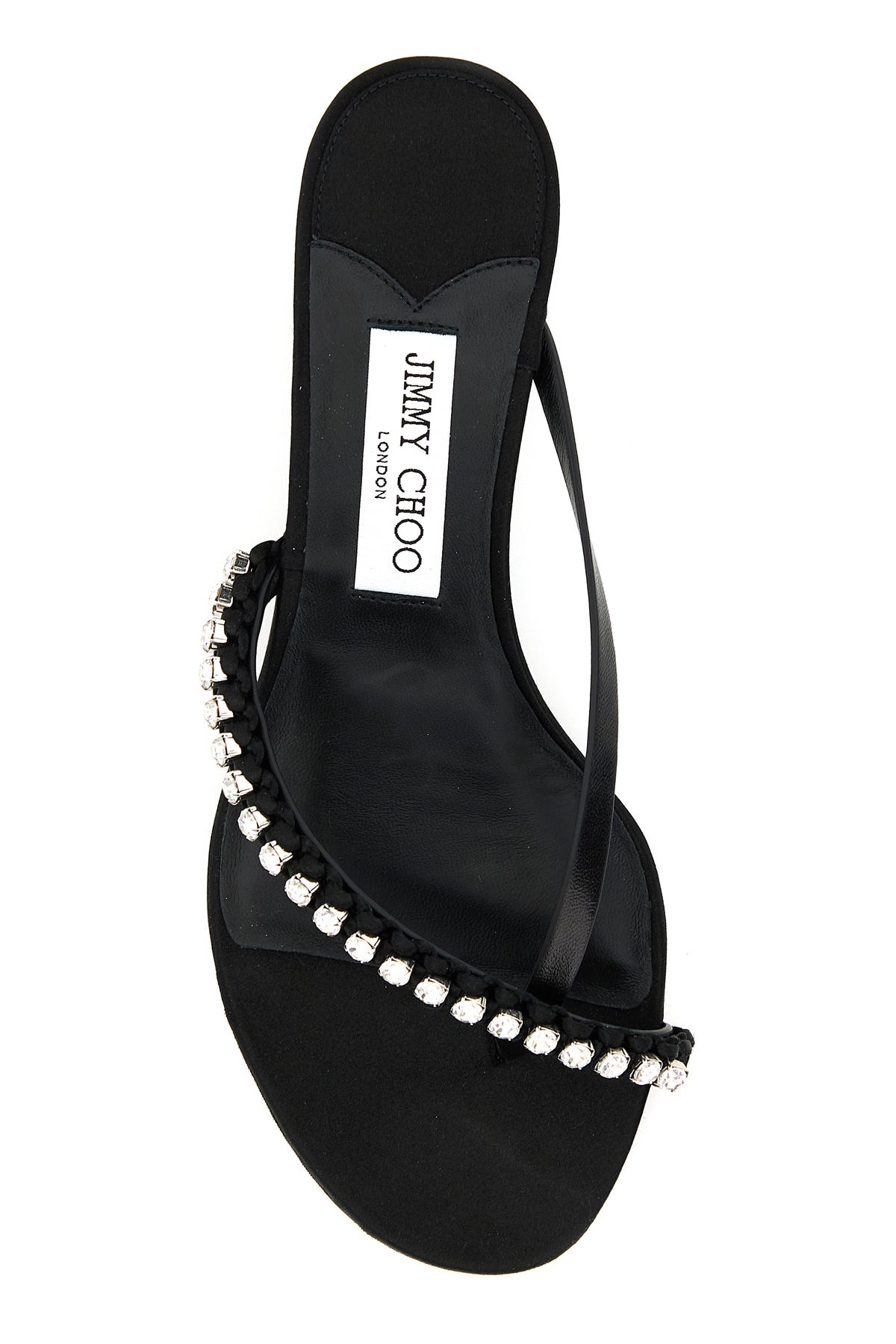 Black nappa leather and satin Dila 35 mules - 4