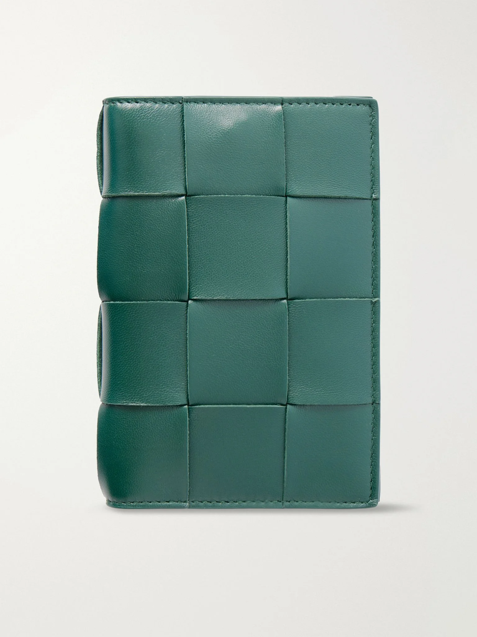 Cassette Intrecciato leather passport case Green - 1