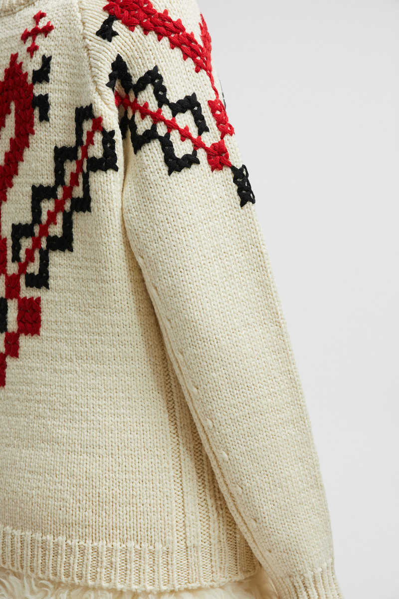 Hand-Embroidered Wool Blend Sweater 8