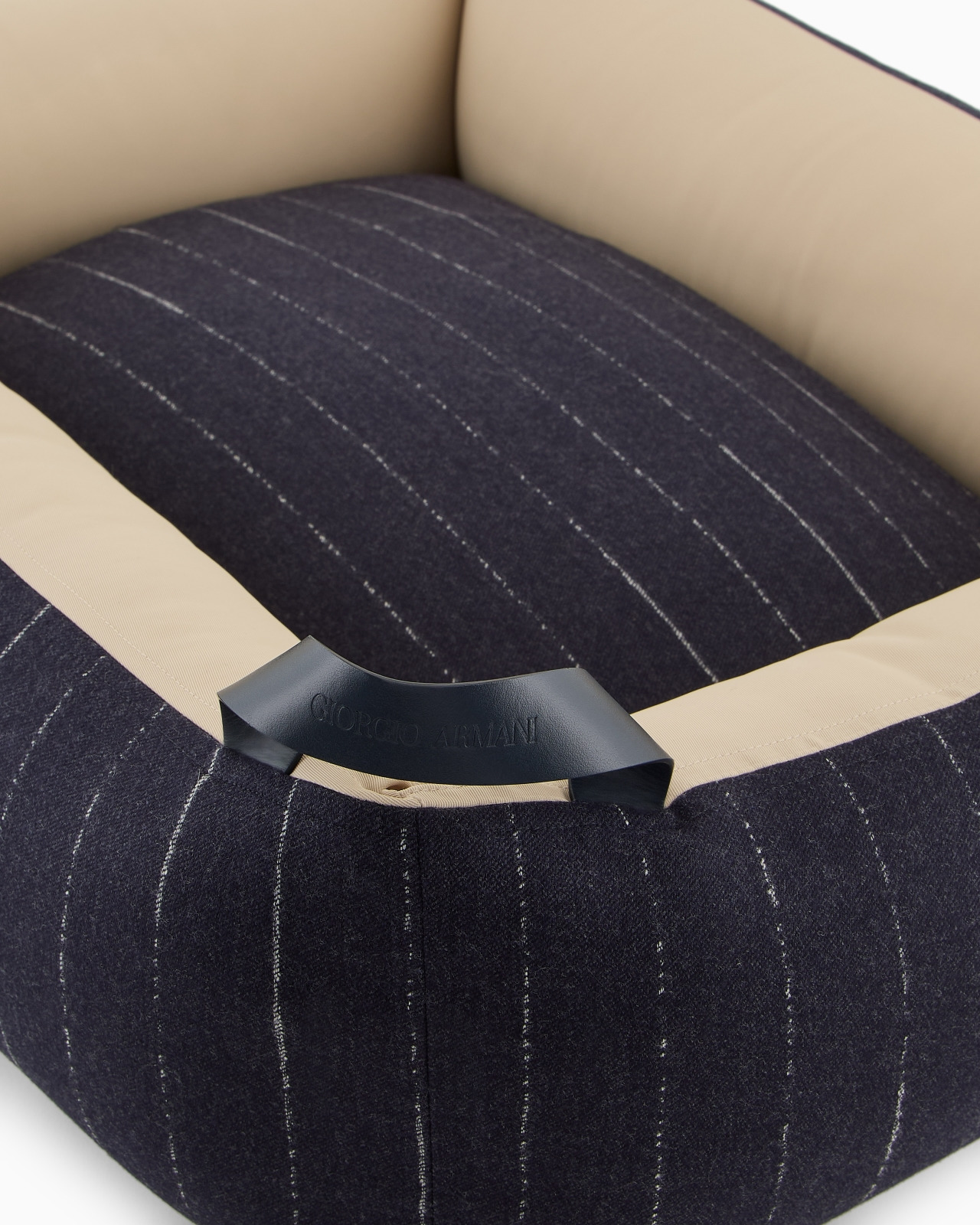 POLDO X GIORGIO ARMANI DOG BED IN PINSTRIPED VIRGIN WOOL - 3
