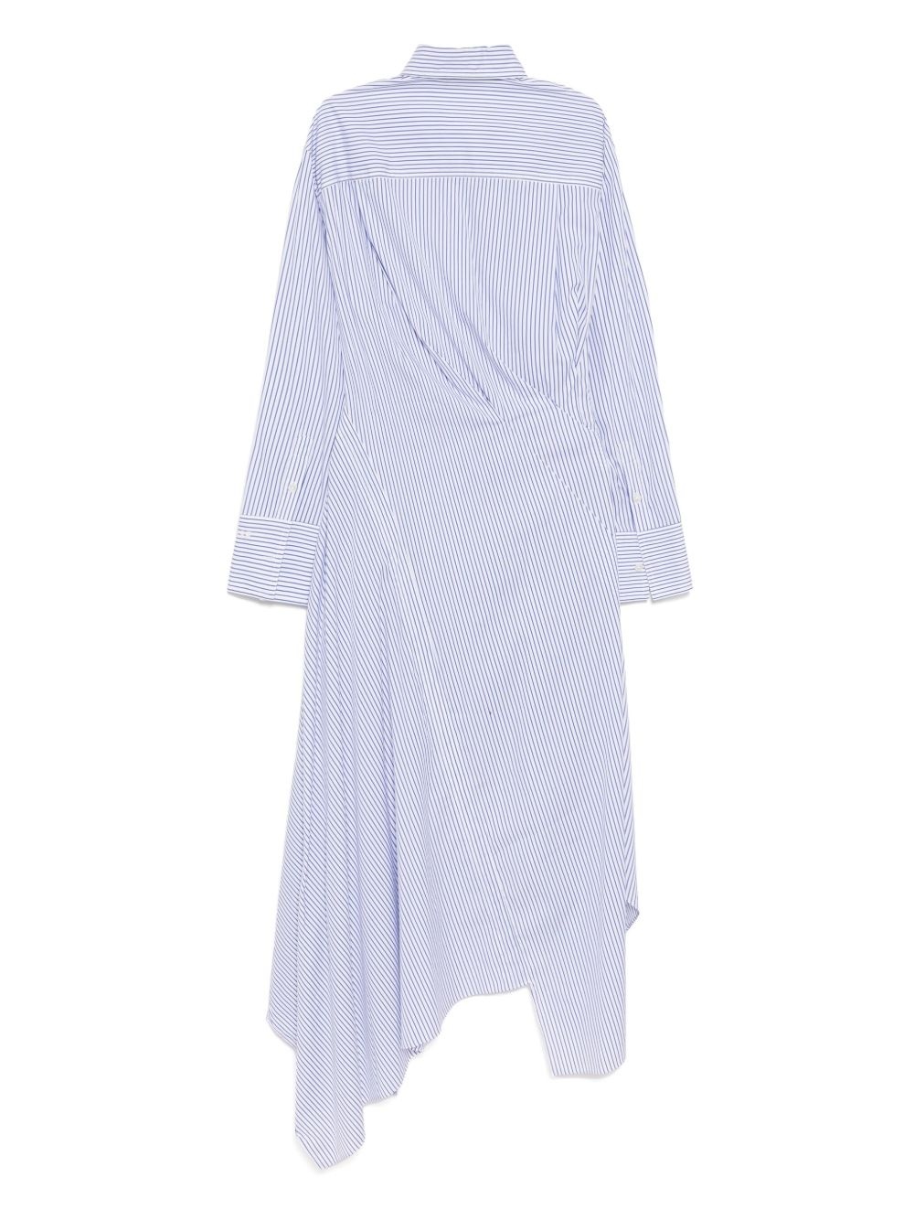striped cascade shirt dress - 2