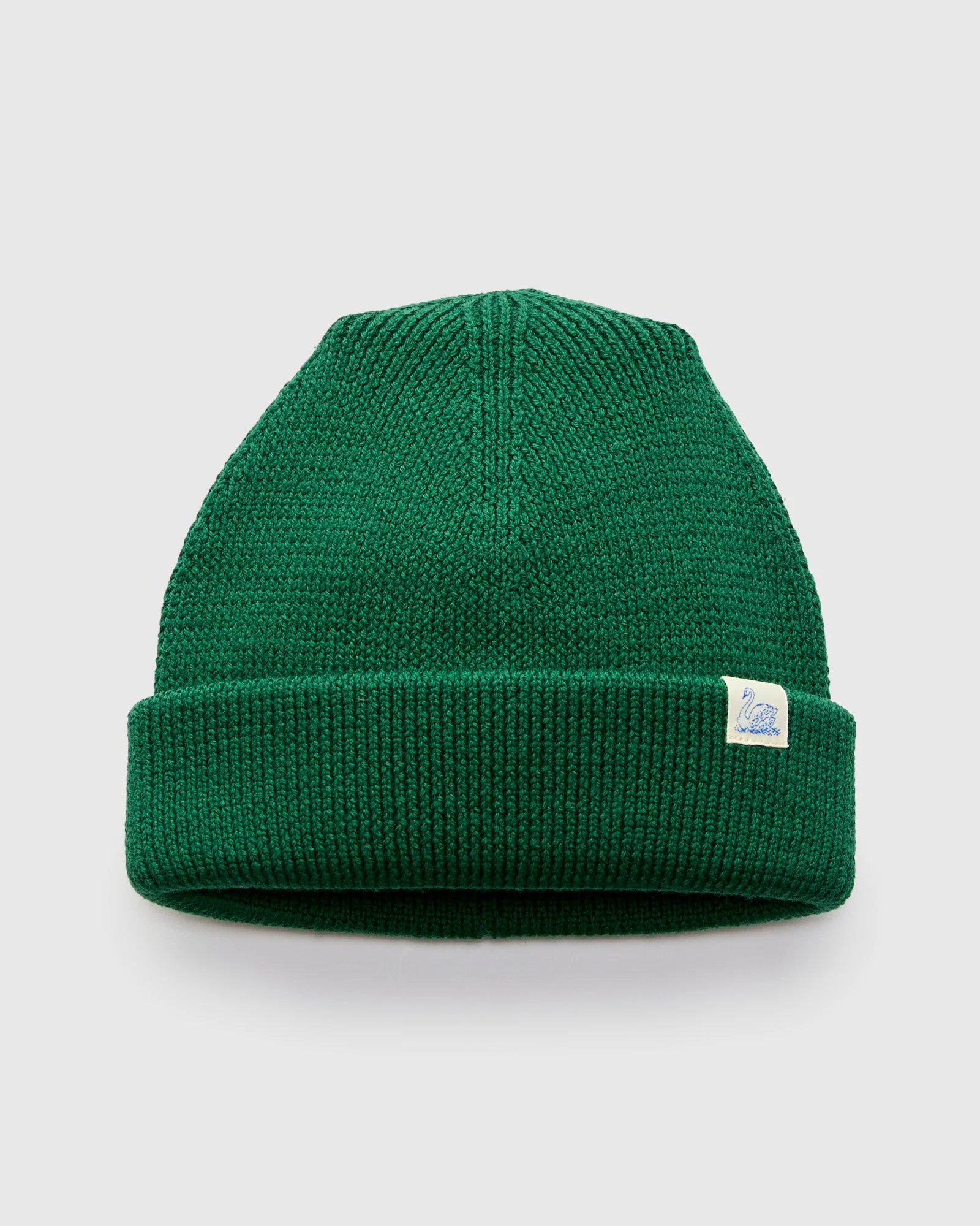 Merino Wool Ribbed Beanie in Moss - 1