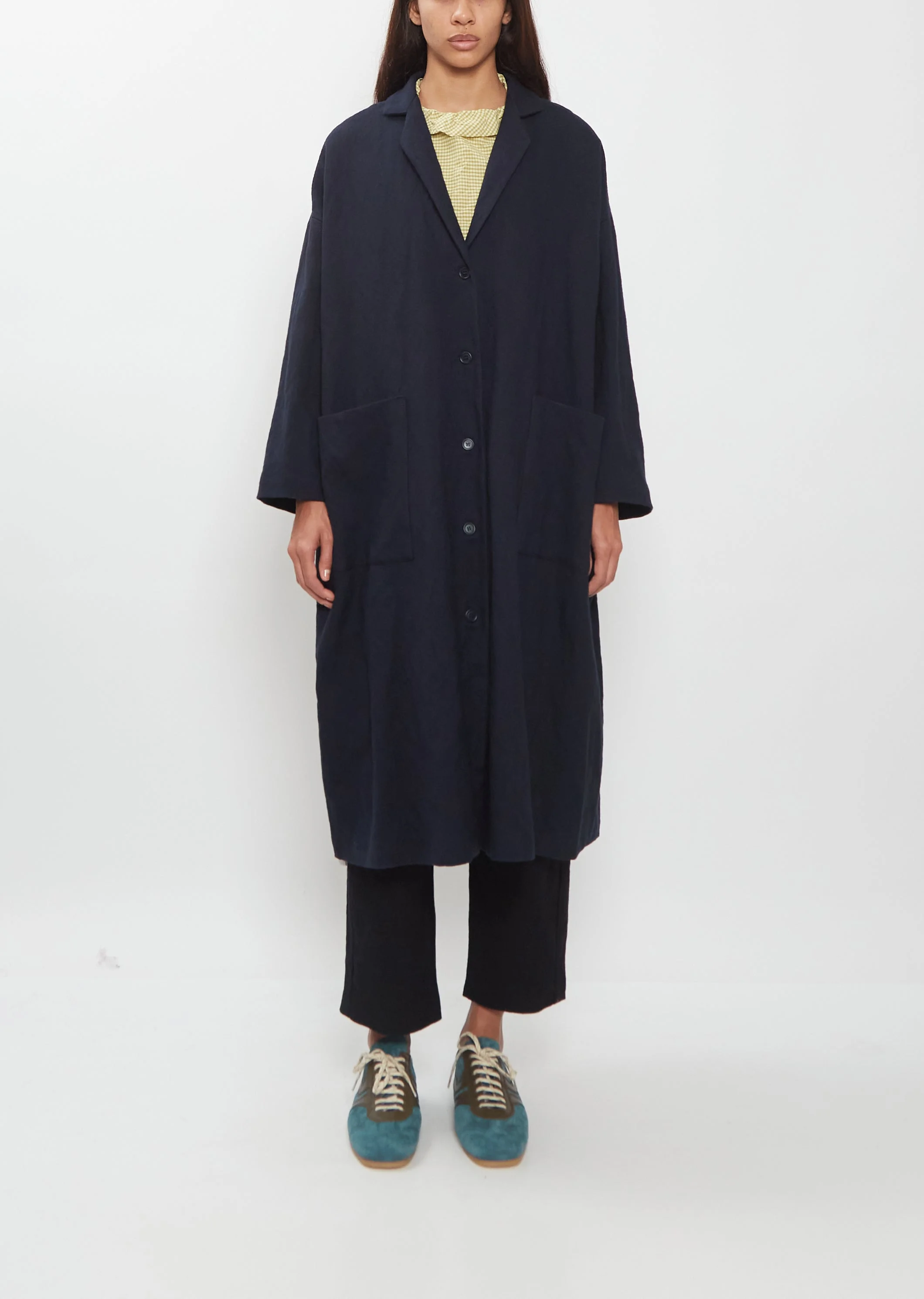 Wool-Cotton Blend Overcoat - 1