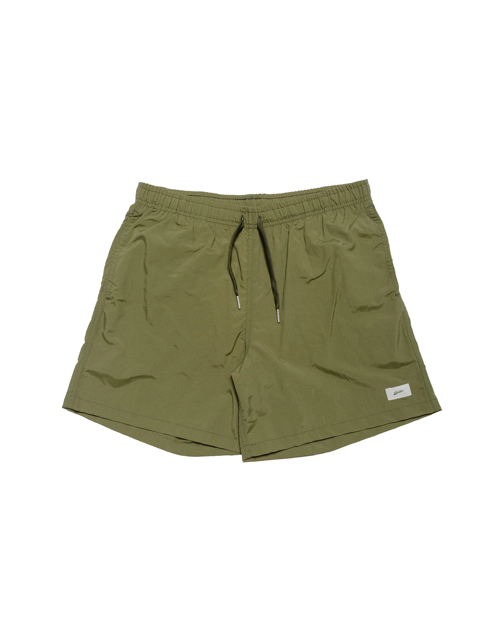 Solid Olive Swim Trunk - 1