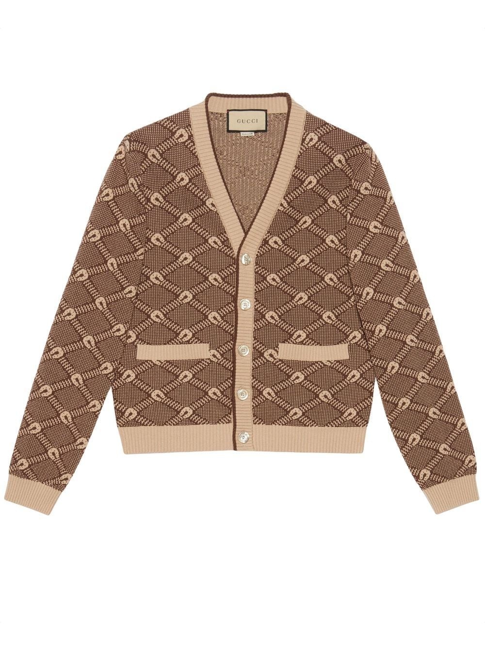 jacquard knit cardigan - 1