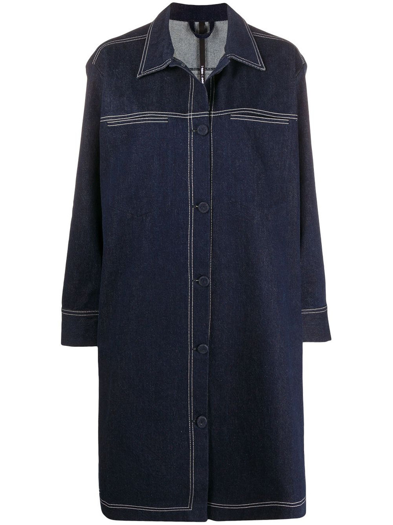 single-breasted denim coat 1