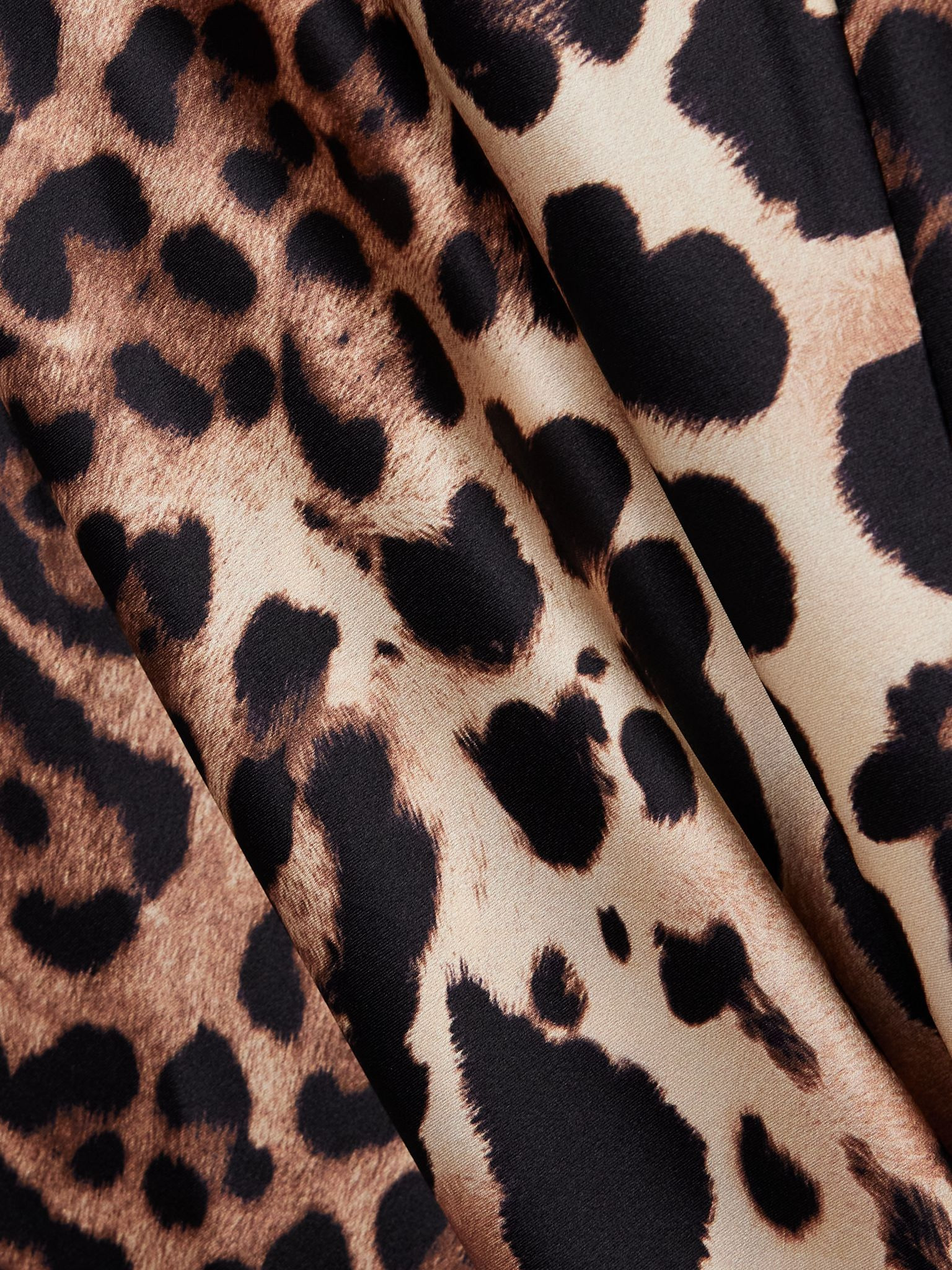 Cutout lace-trimmed leopard-print silk-satin maxi dress Leopard print - 4