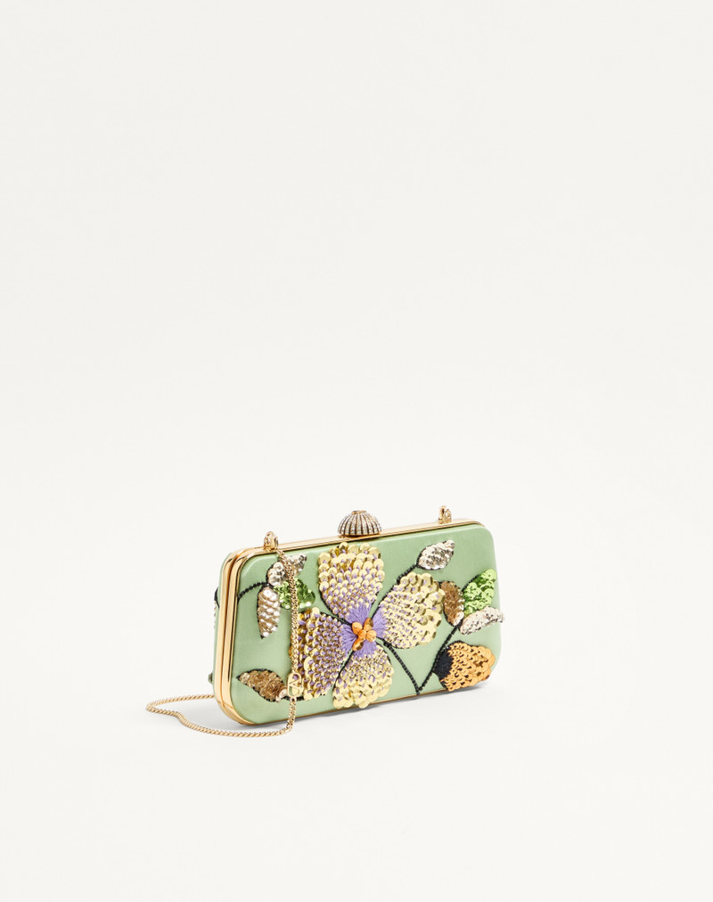 VALENTINO GARAVANI CARRY SECRETS SATIN MINAUDIERE WITH FLORAL EMBROIDERY 3