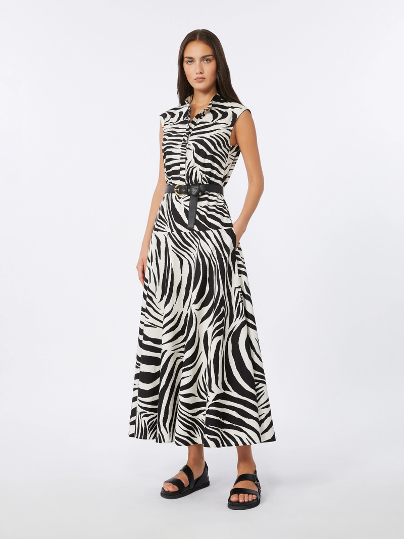 Max Mara WEST Printed poplin shirt dress - BLACK outlook