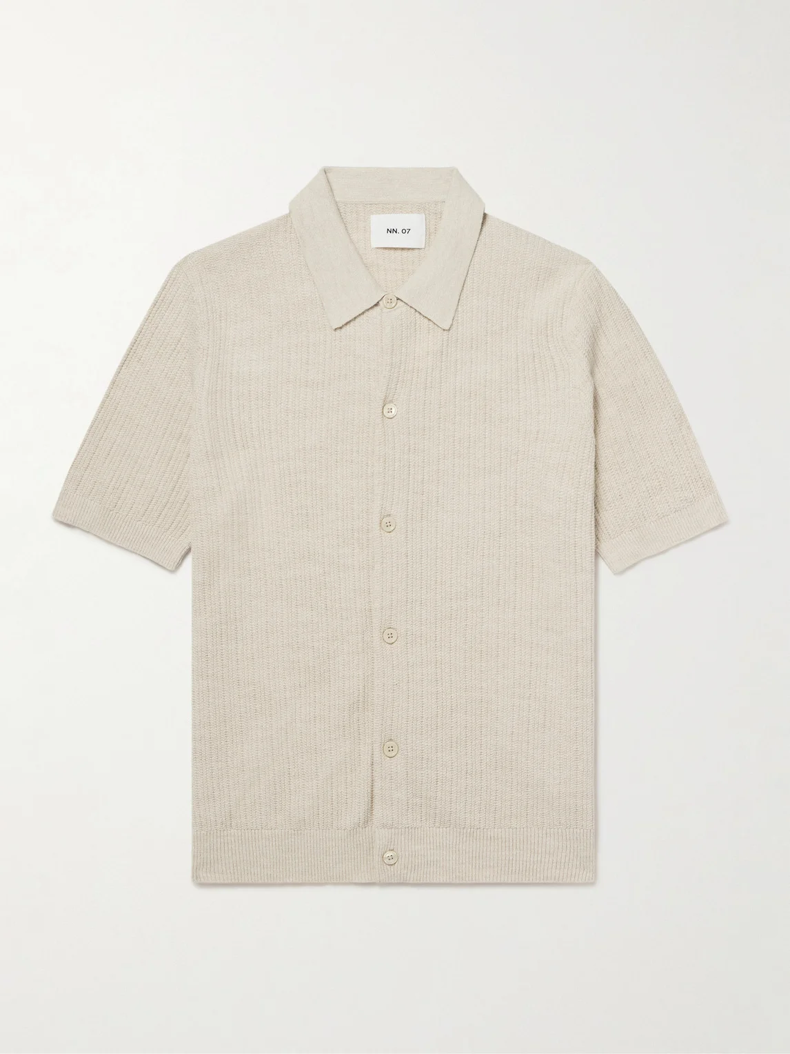 Nolan 6695 Textured-Knit Organic Cotton Shirt - 1
