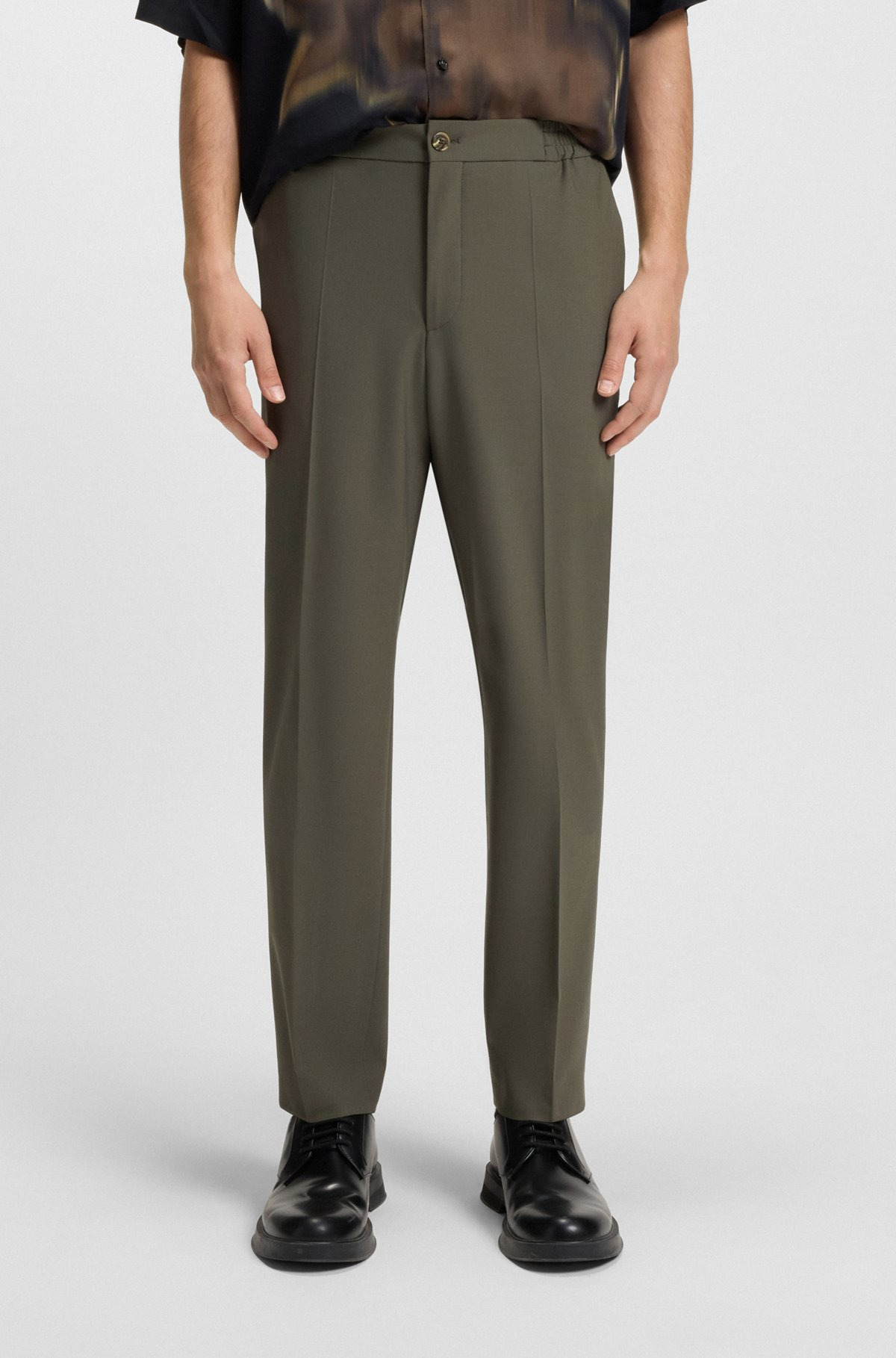 SLIM-FIT TROUSERS IN WOOL POPLIN - 2