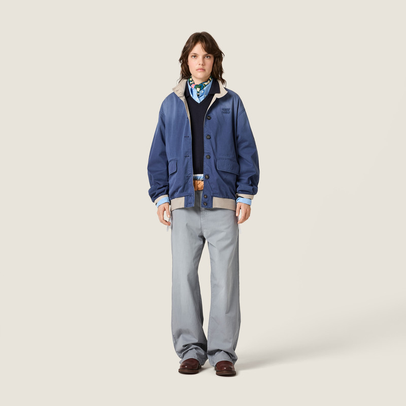 Miu Miu Old washed twill blouson jacket outlook
