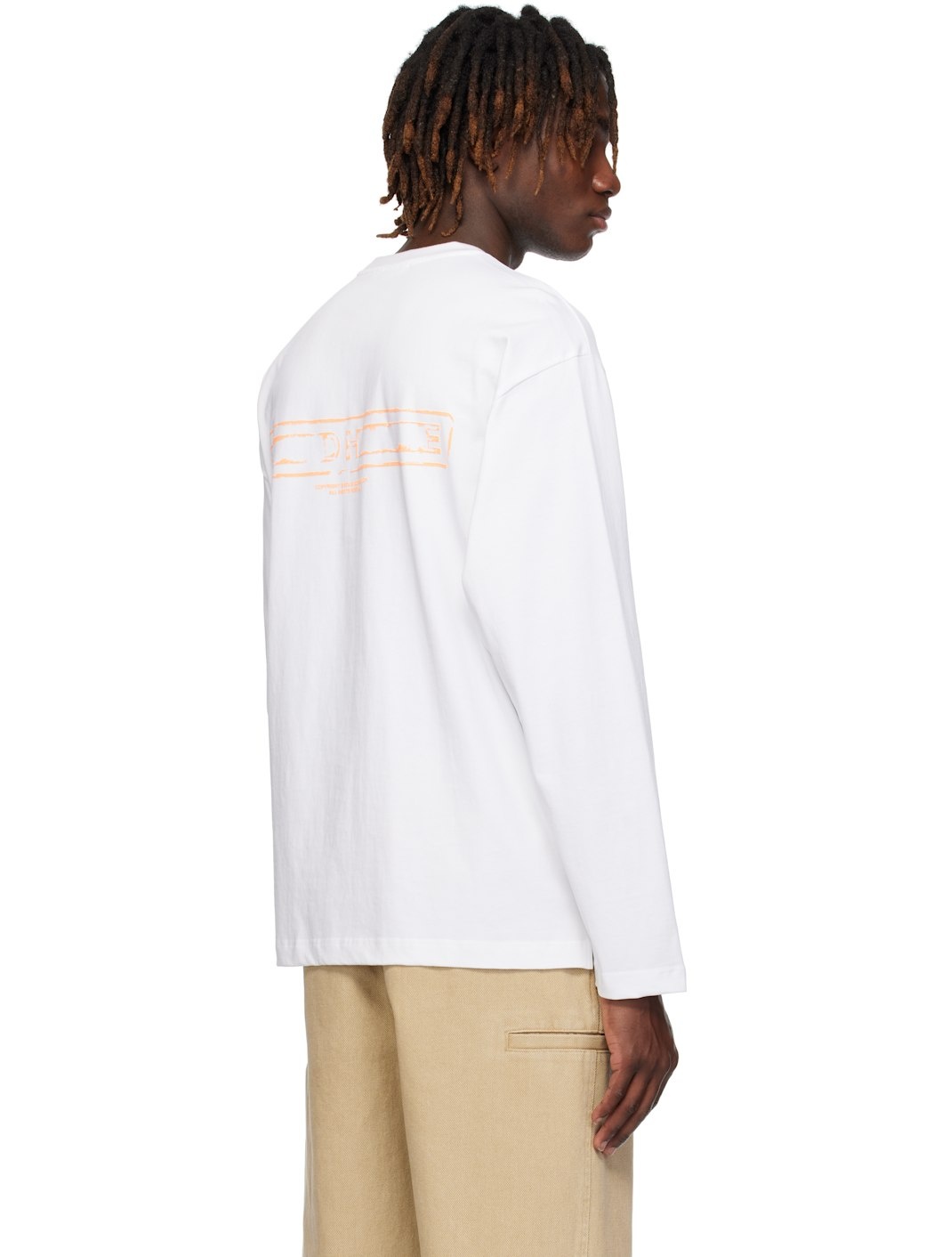 White Crack Back Logo Long Sleeve T-shirt - 3