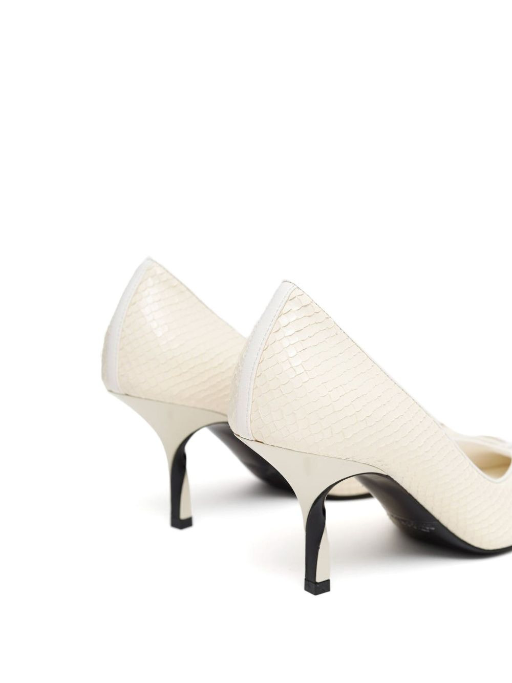 snakeskin bow pumps - 3