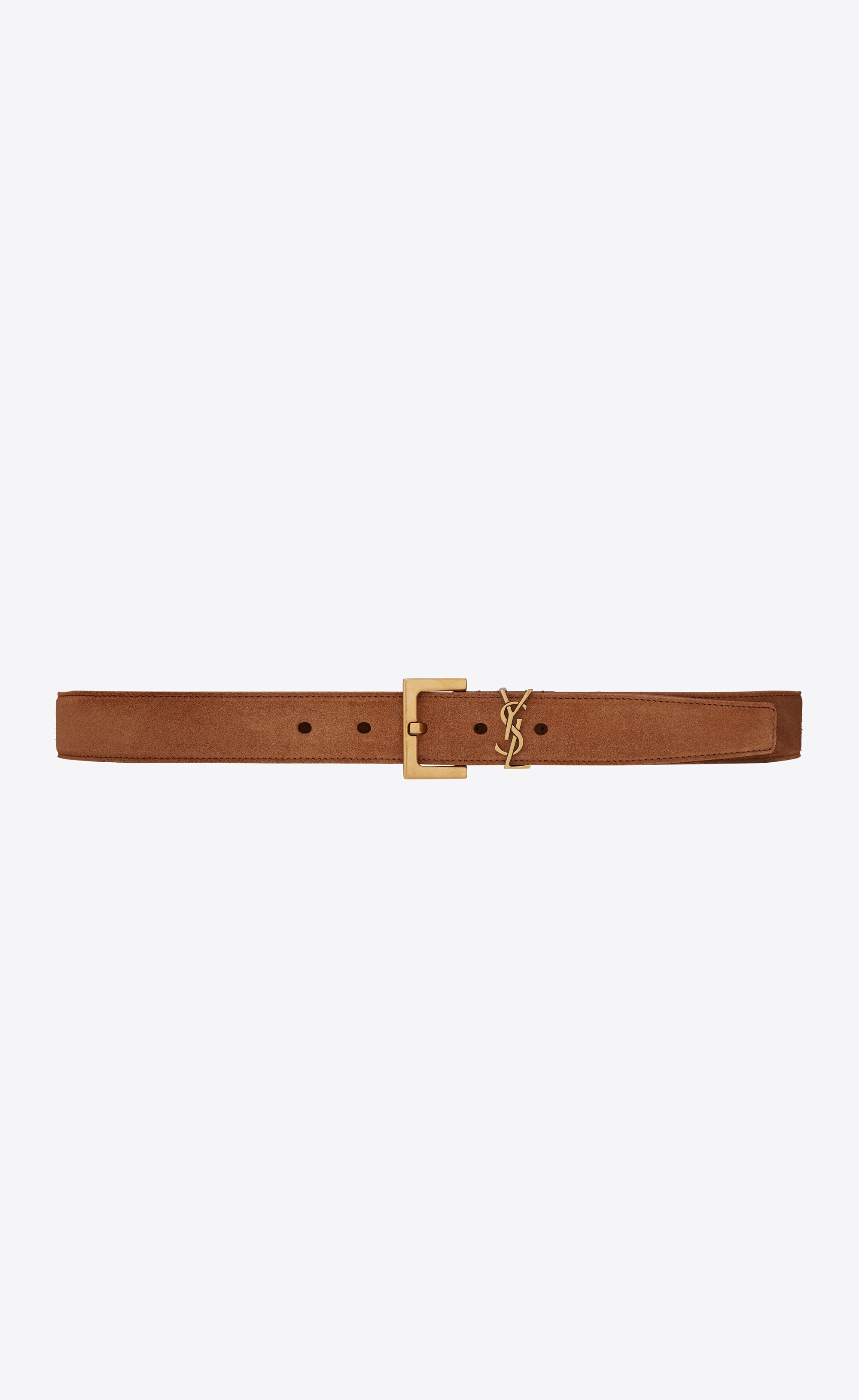 monogramme belt with square buckle in suede - 1