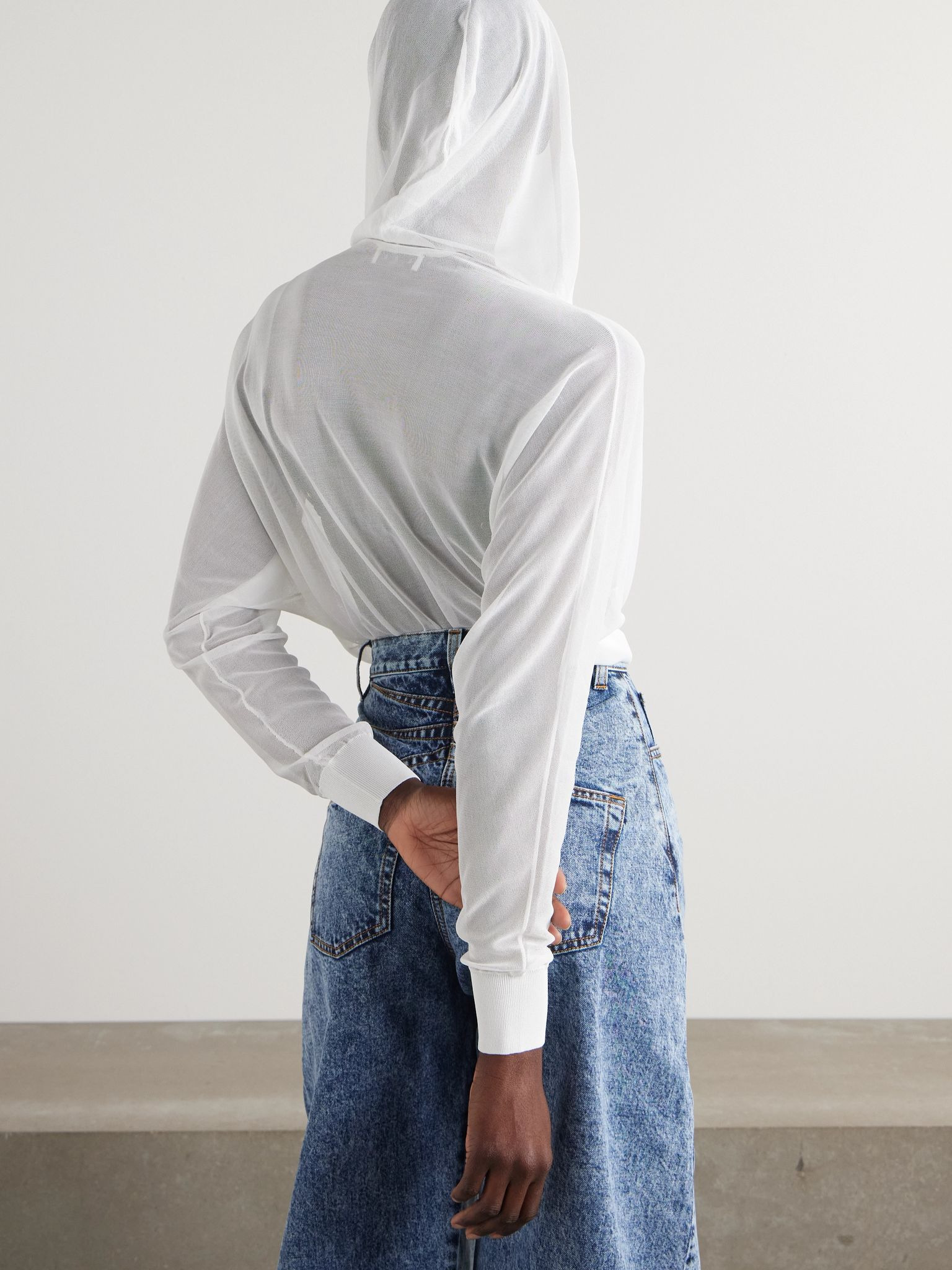 Hooded jersey bodysuit White - 3