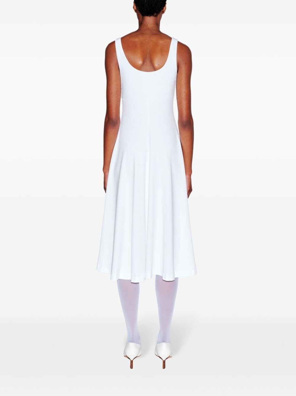 scoop-neck flared dress - 5