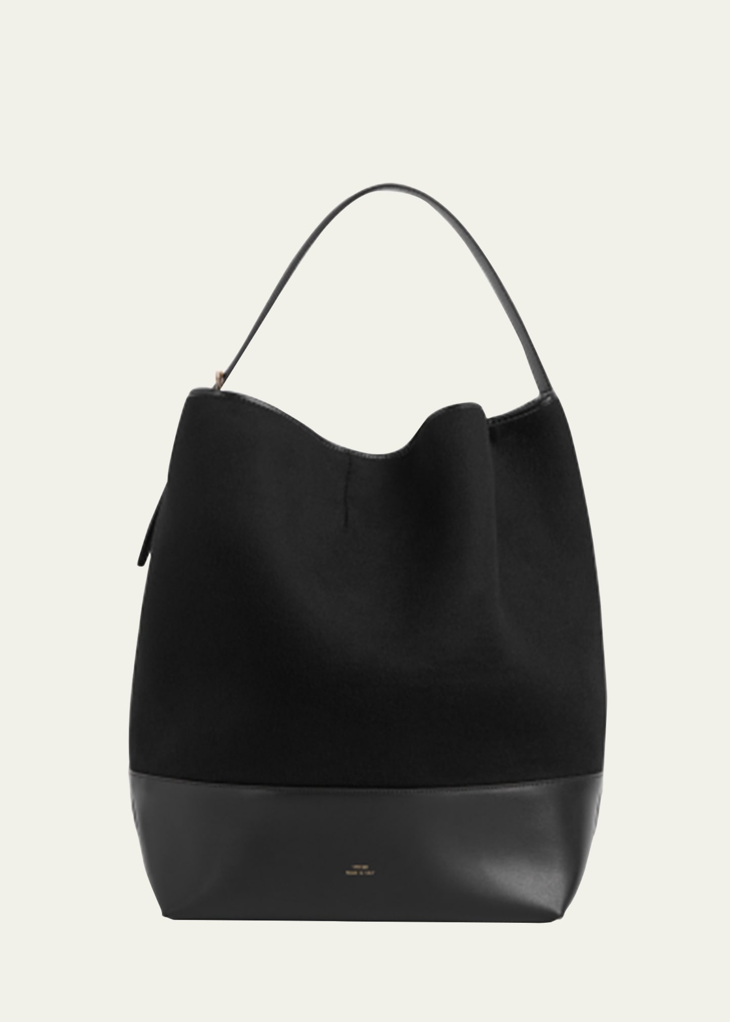 Belted Wool & Leather Tote Bag - 1