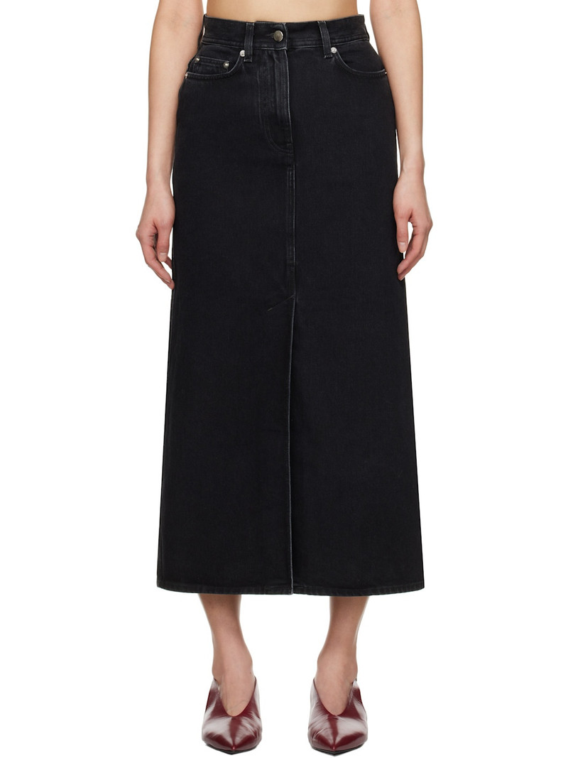 Black Rona Denim Maxi Skirt 1