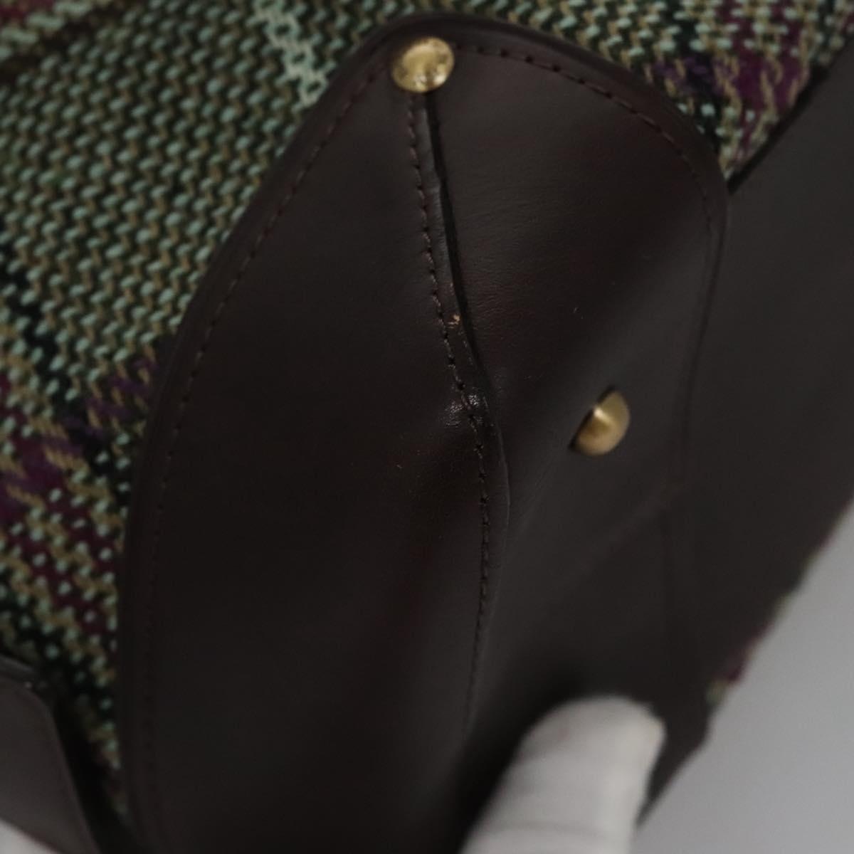 Burberry Nova Check Hand Bag Canvas Green - 15