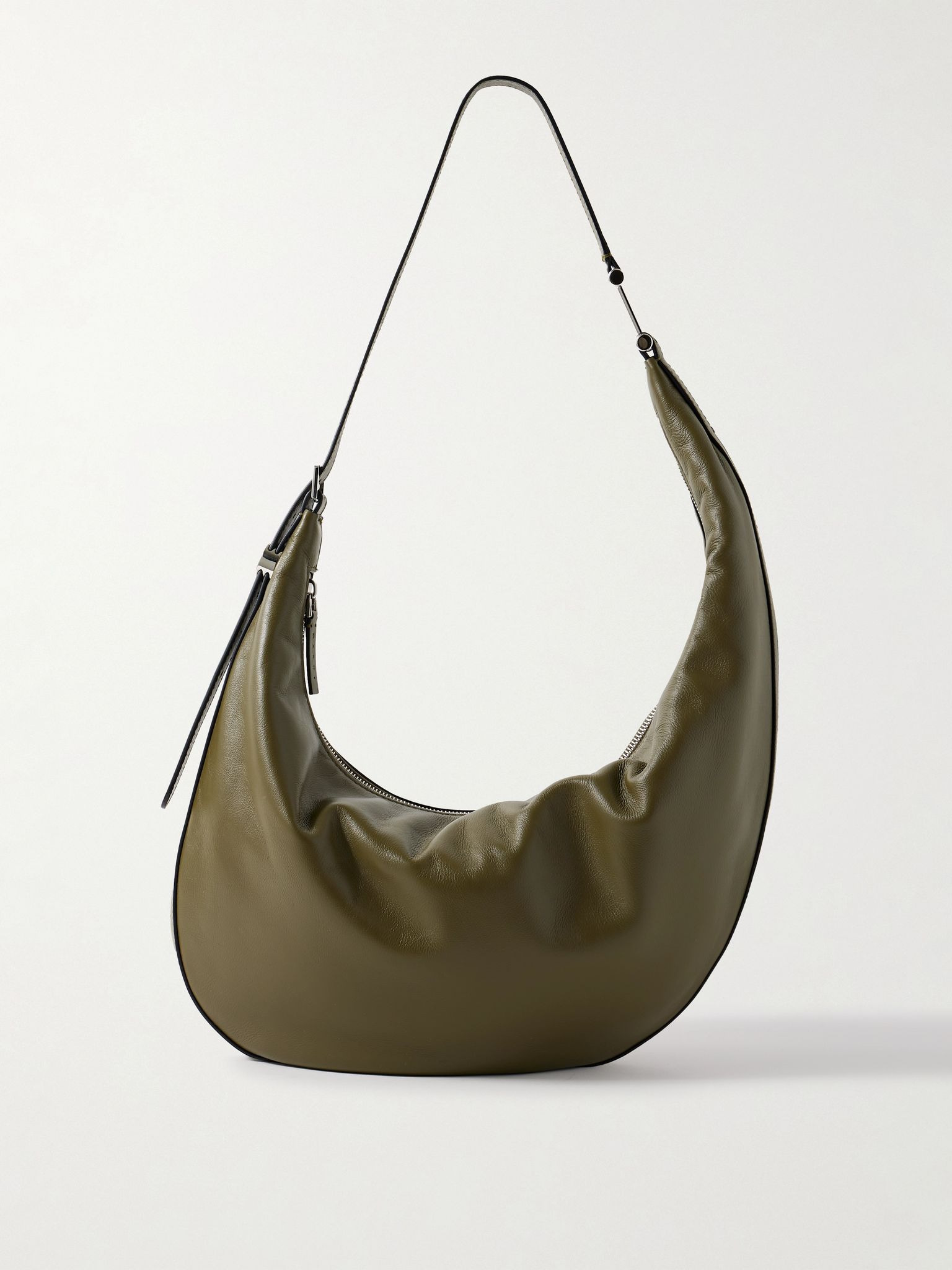 Leather shoulder bag Army green - 1