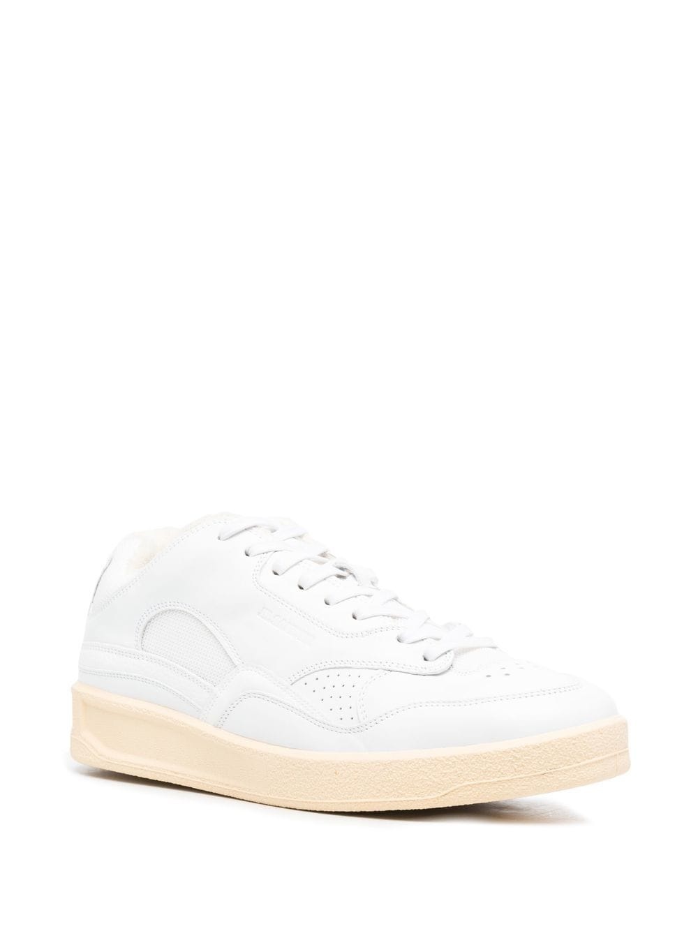 panelled low-top leather sneakers - 2