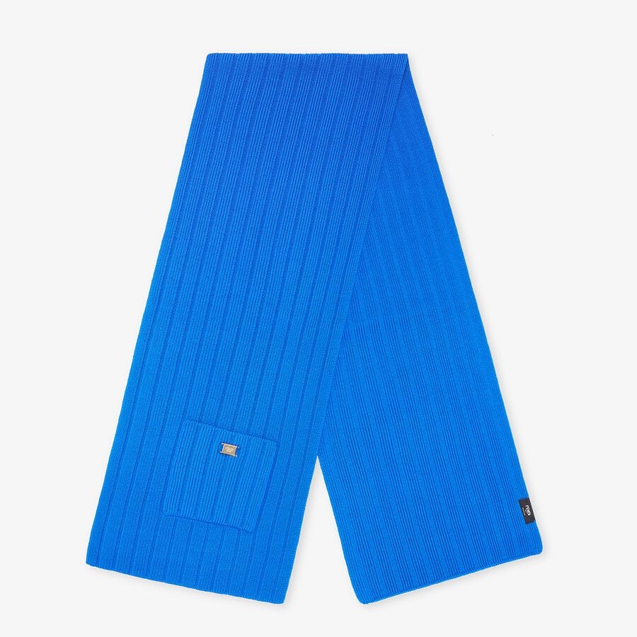 Blue knit scarf - 1